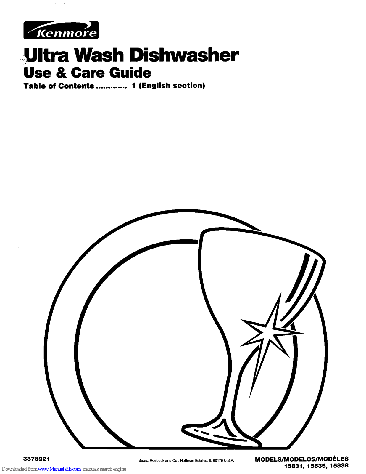 Kenmore ULTRA WASH 15831, ULTRA WASH 15835, ULTRA WASH 15838 Use And Care Manual - ManualMachine.com