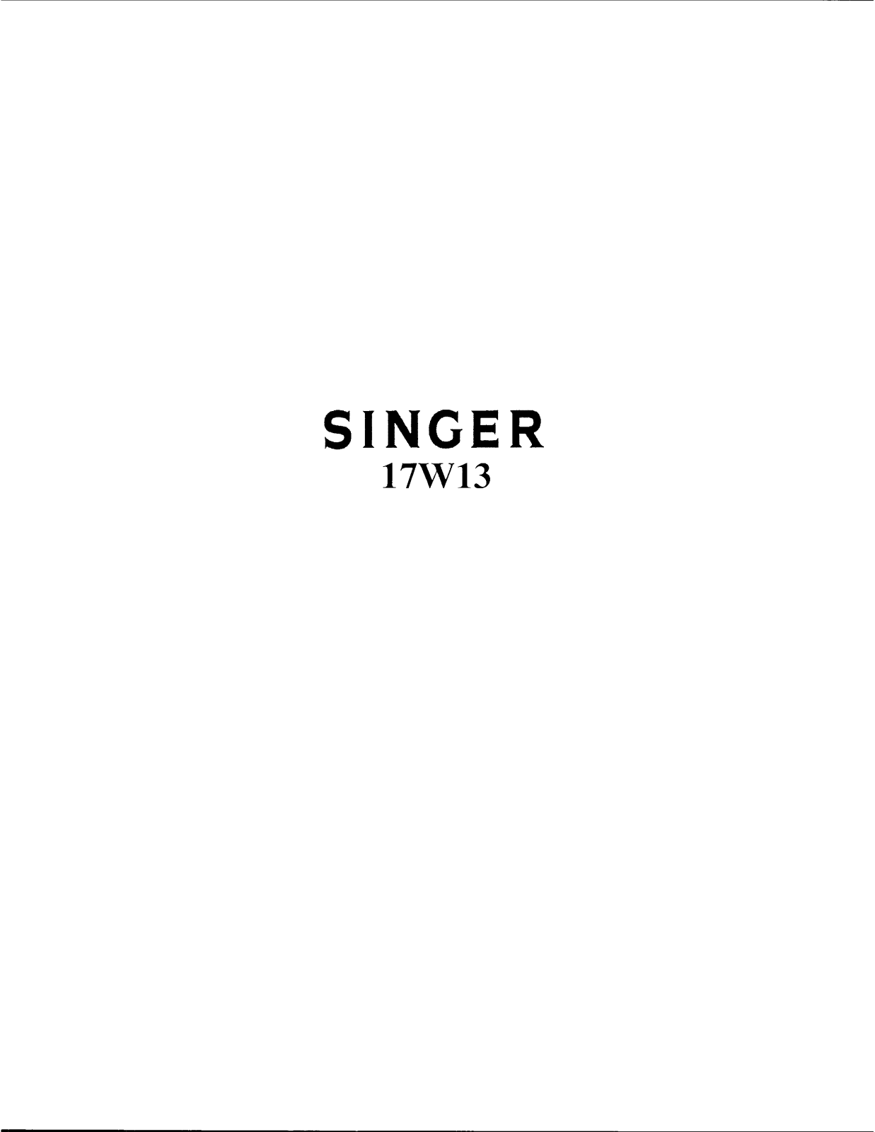 SINGER 17W13 Parts List