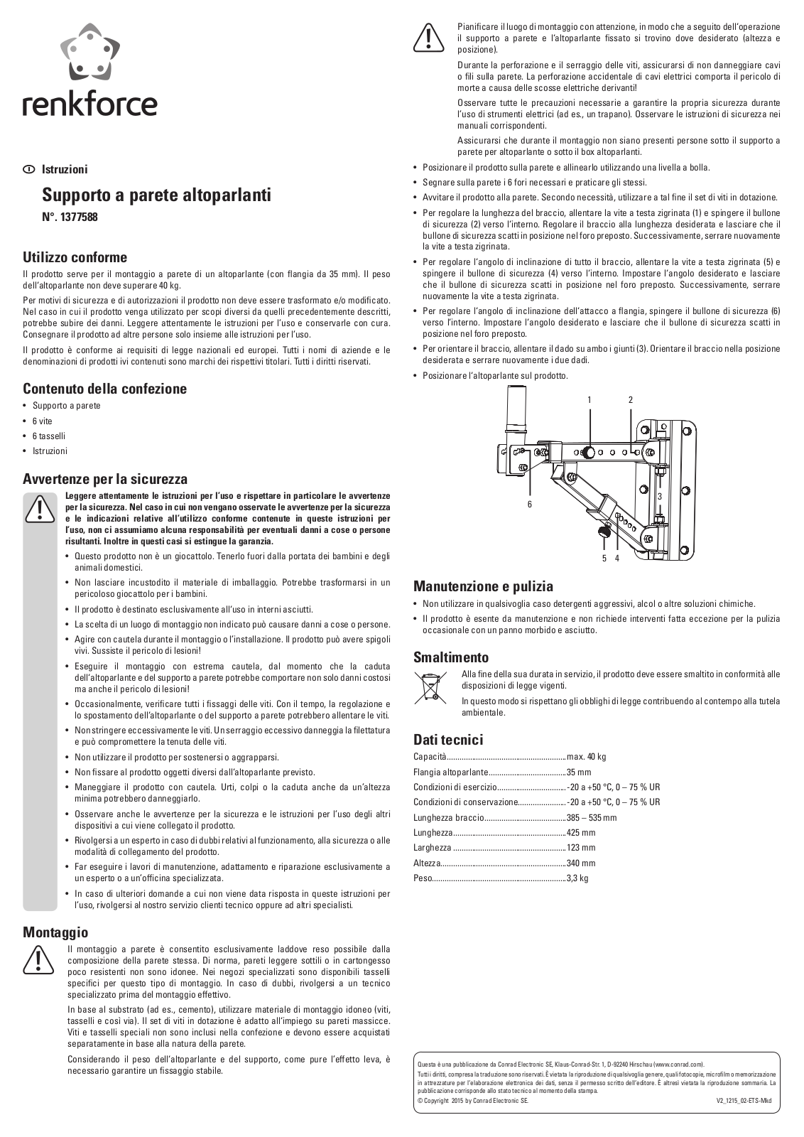 Renkforce 1377588 Operating Instructions