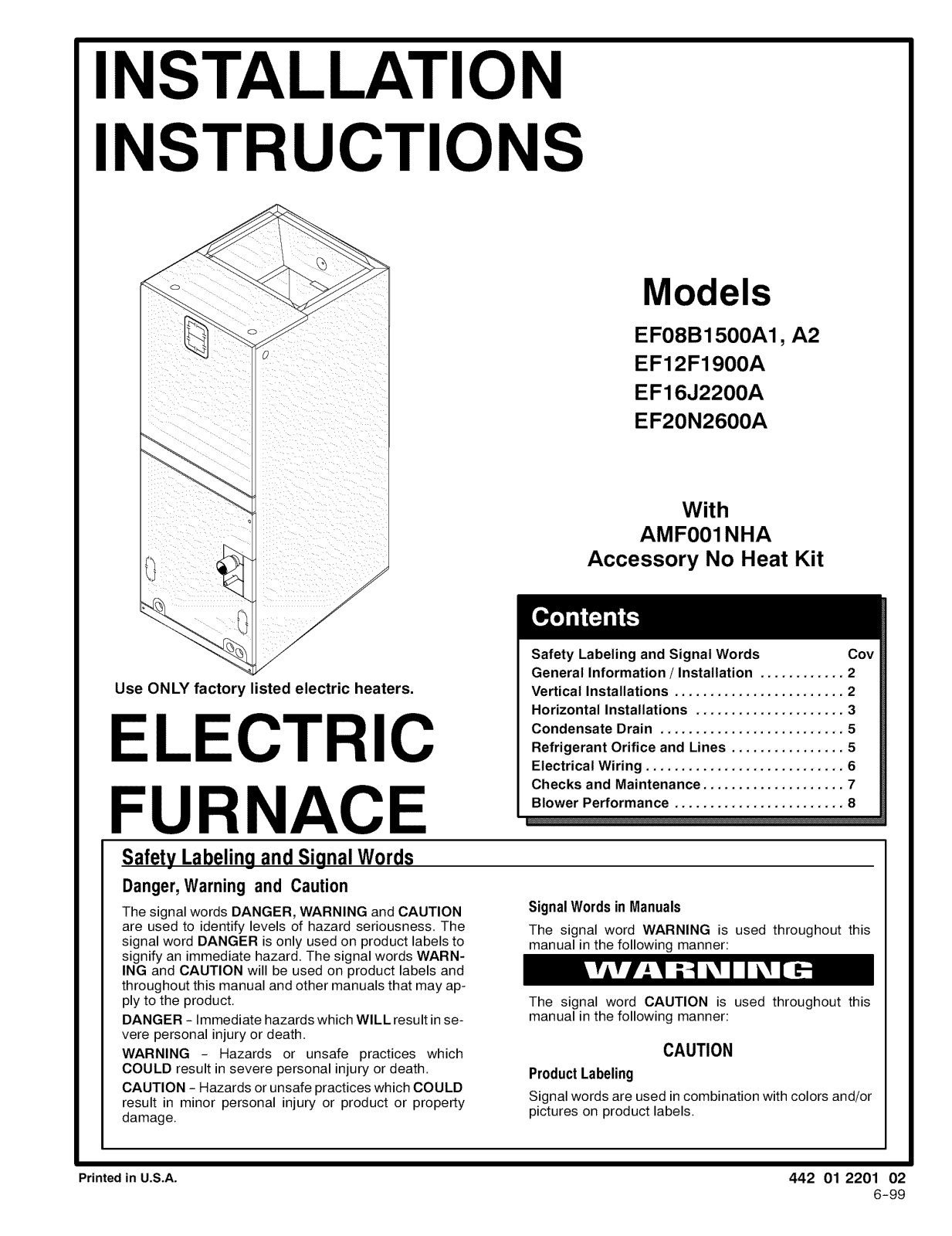 ICP EF08B1500A1, EF12F1900A, EF12F1900A1, EF16J2200A, EF20N2600A Installation Guide - ManualMachine.com