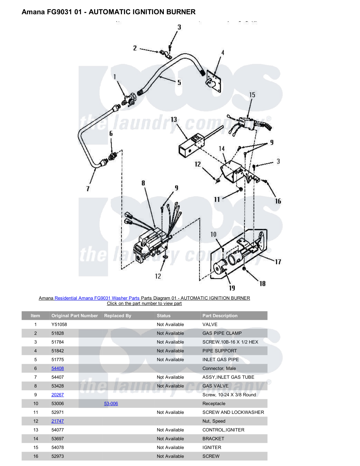 Amana FG9031 Parts Diagram