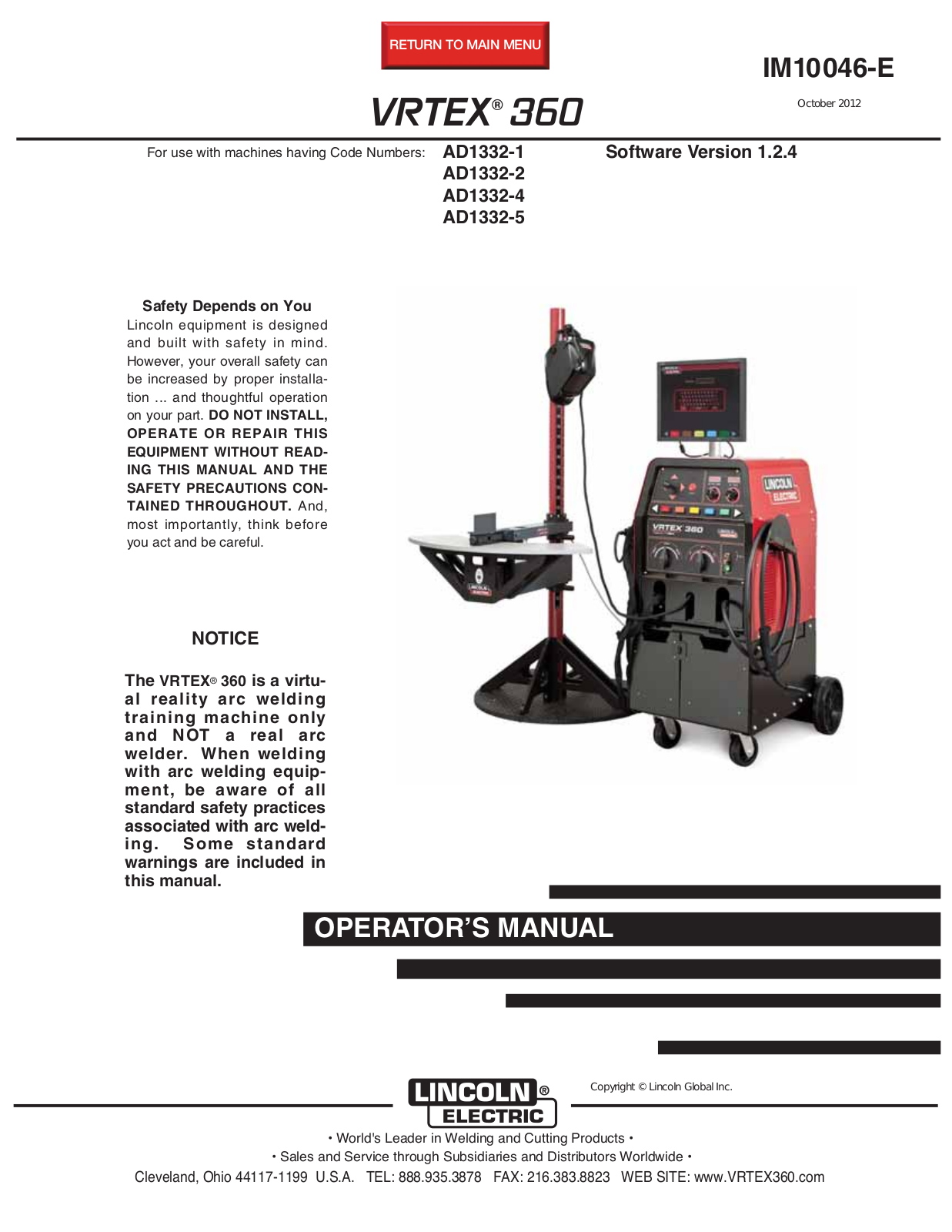 Lincoln Electric IM10046 User Manual