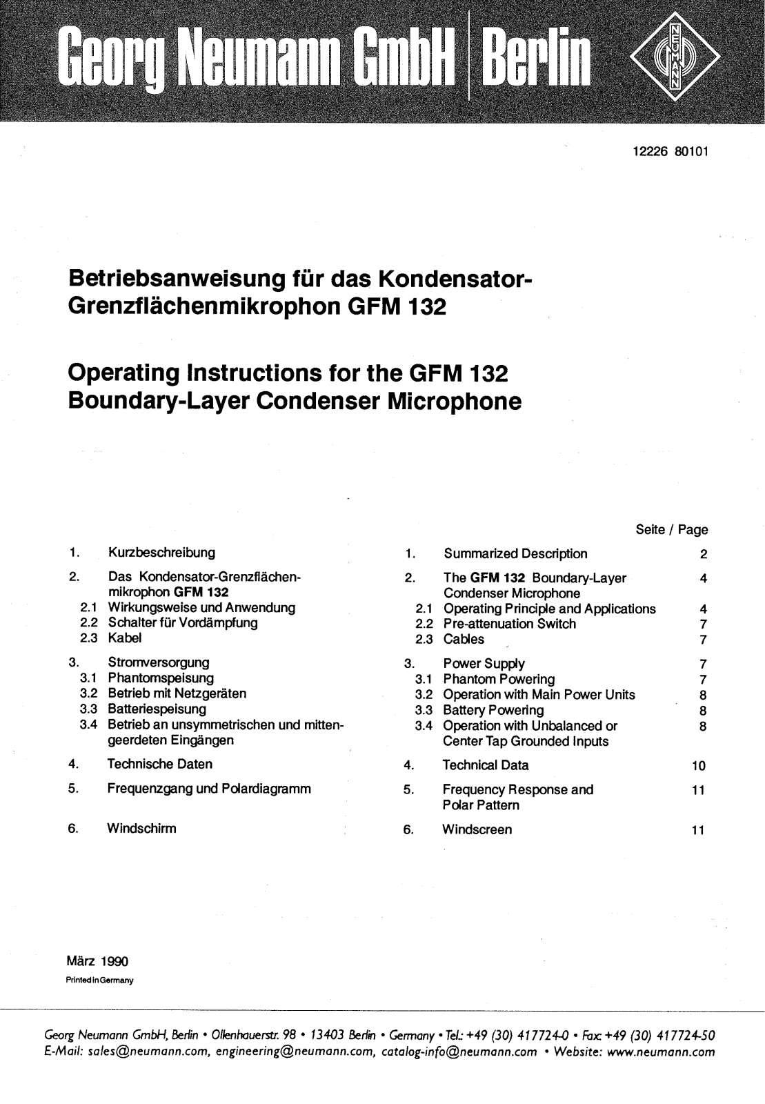 Neumann GFM 132 User Manual