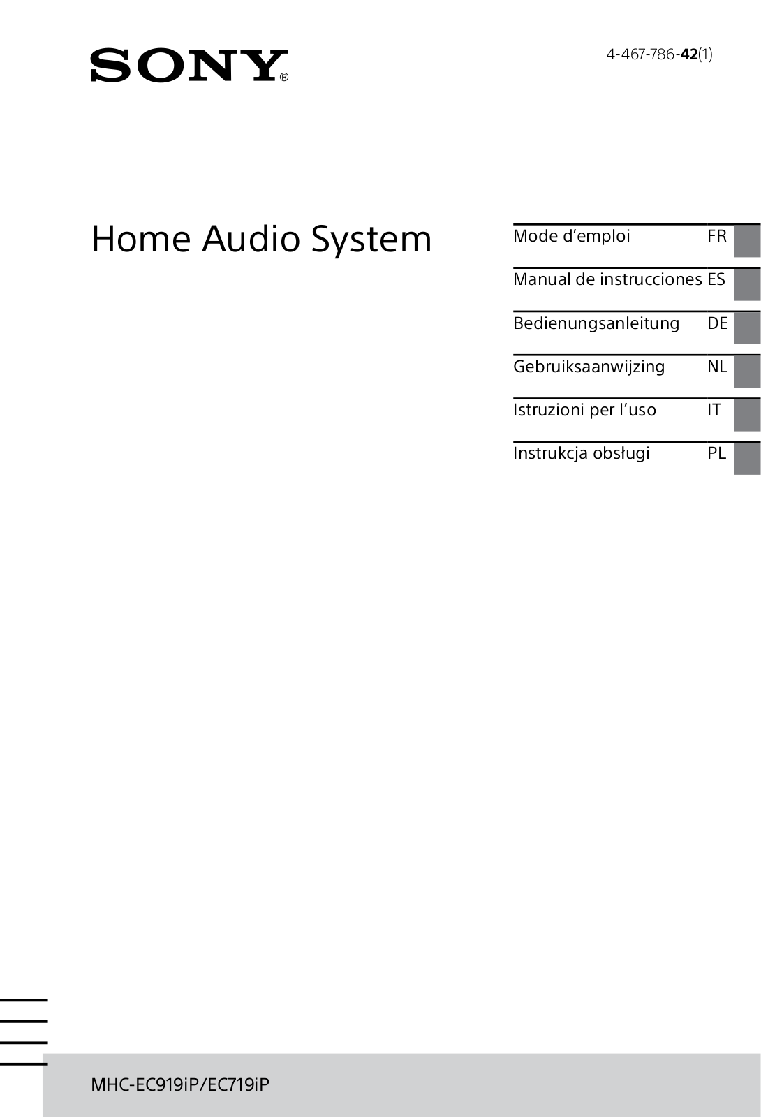 Sony MHC-EC919iP, MHC-EC719iP User Manual