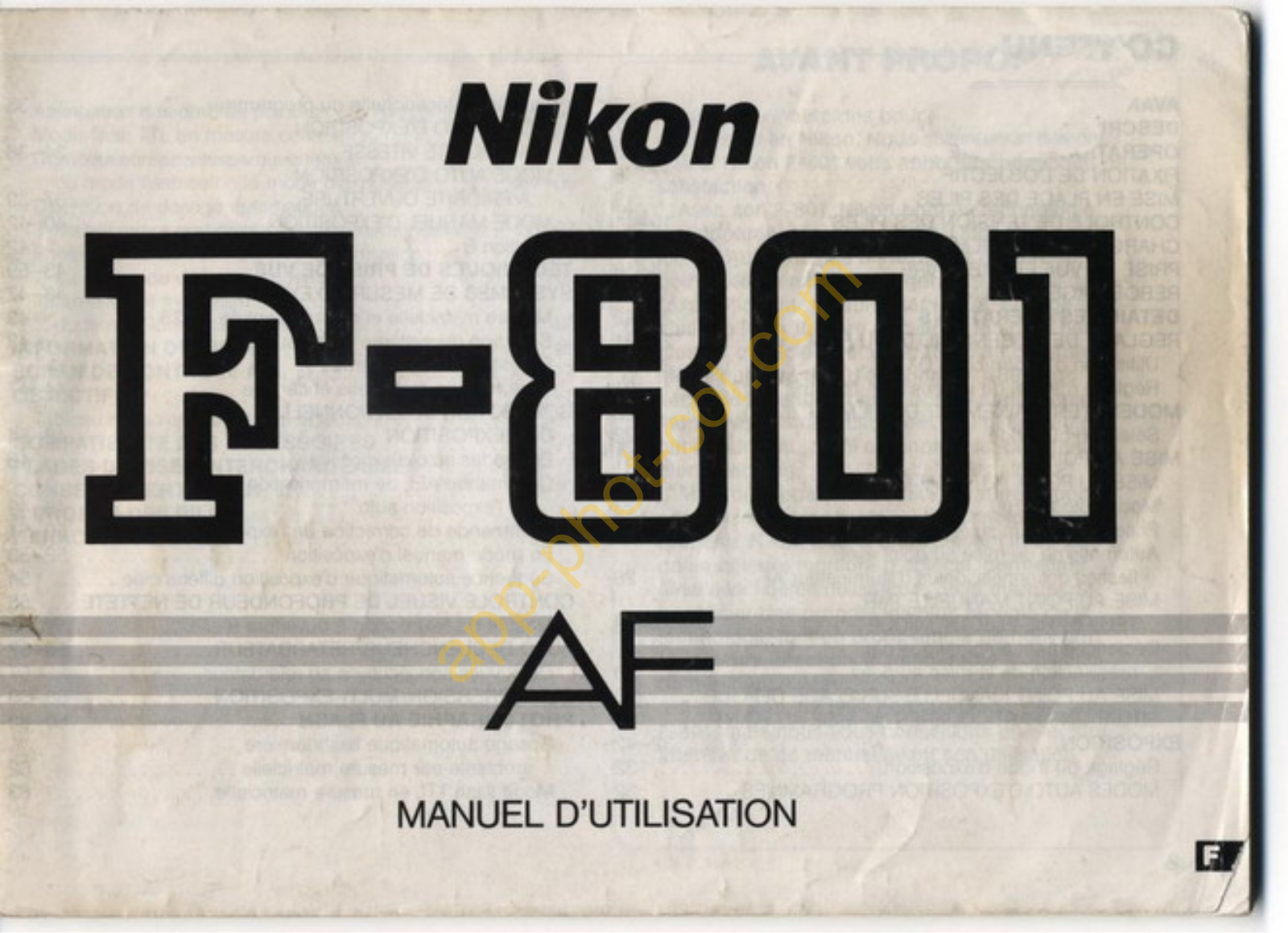 NIKON F801 AF Mode d’emploi