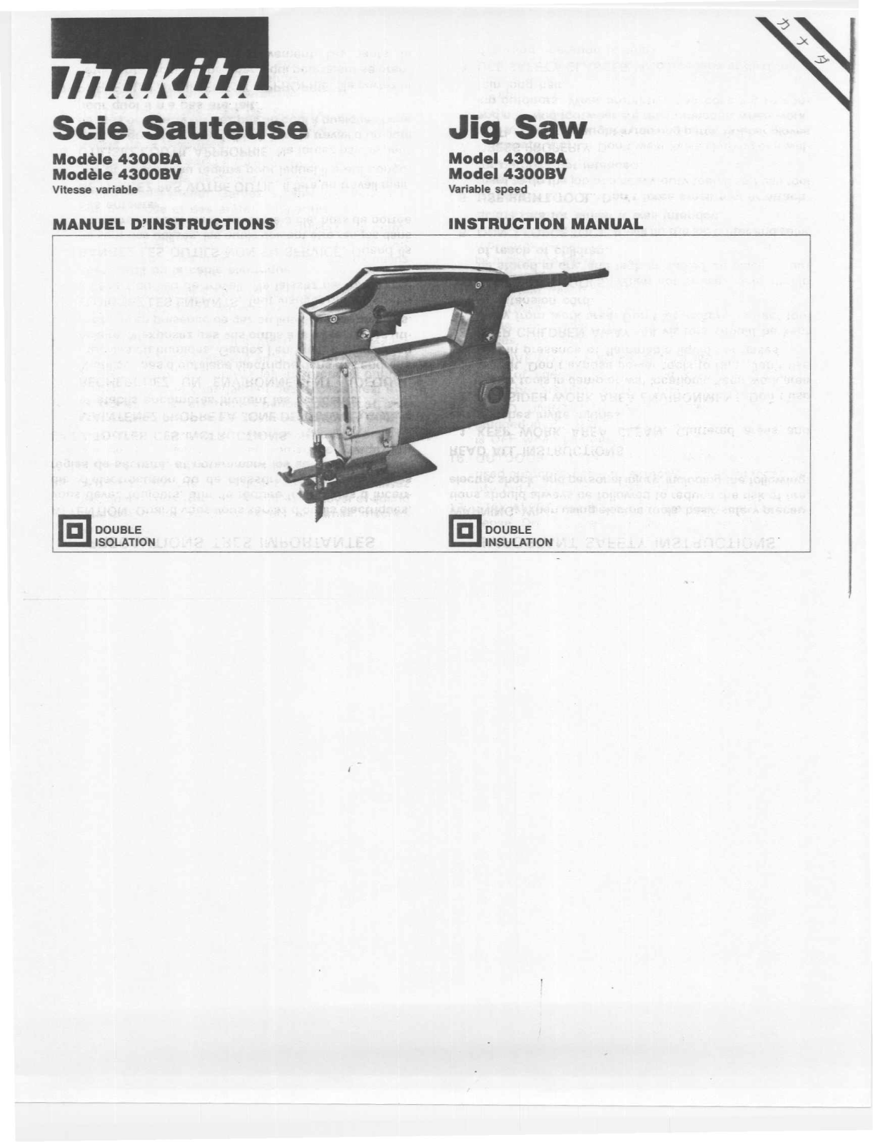 Makita 4300BA, 4300BV User Manual