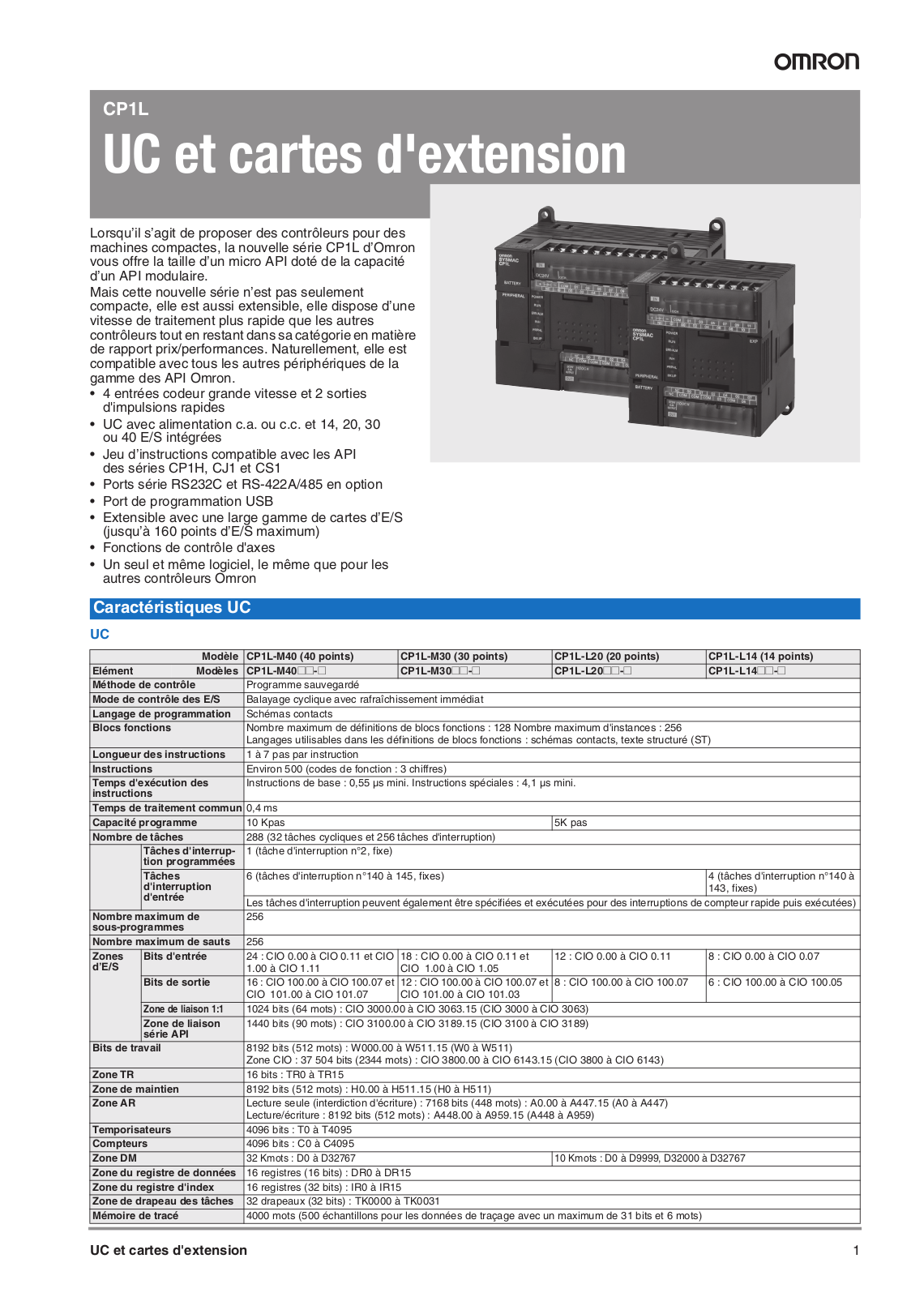 Omron CP1L DATASHEET