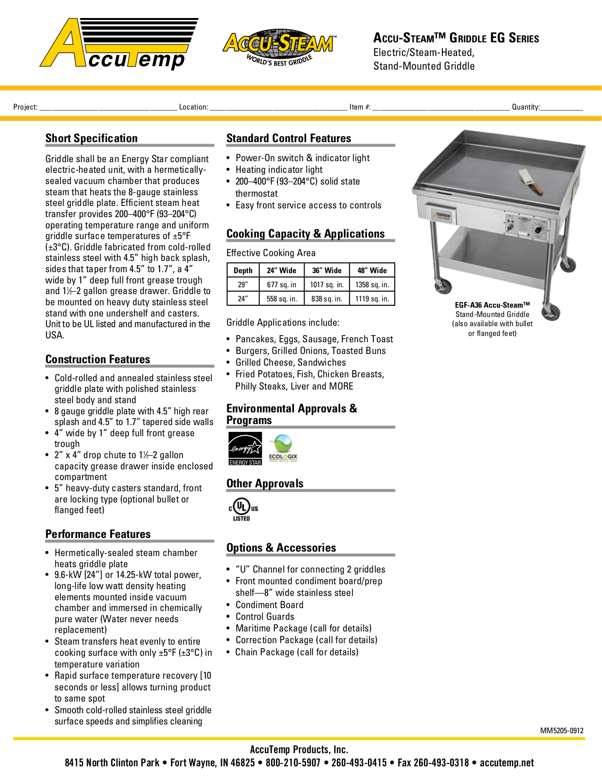 AccuTemp EGF-A36 User Manual