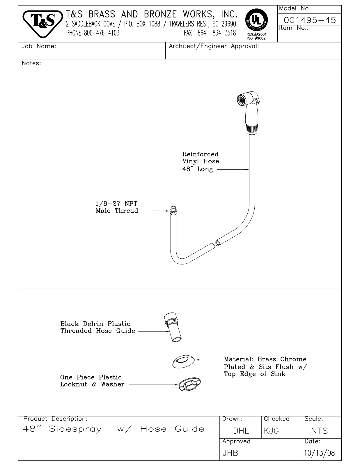 T & S Brass & Bronze Works 001495-45 General Manual