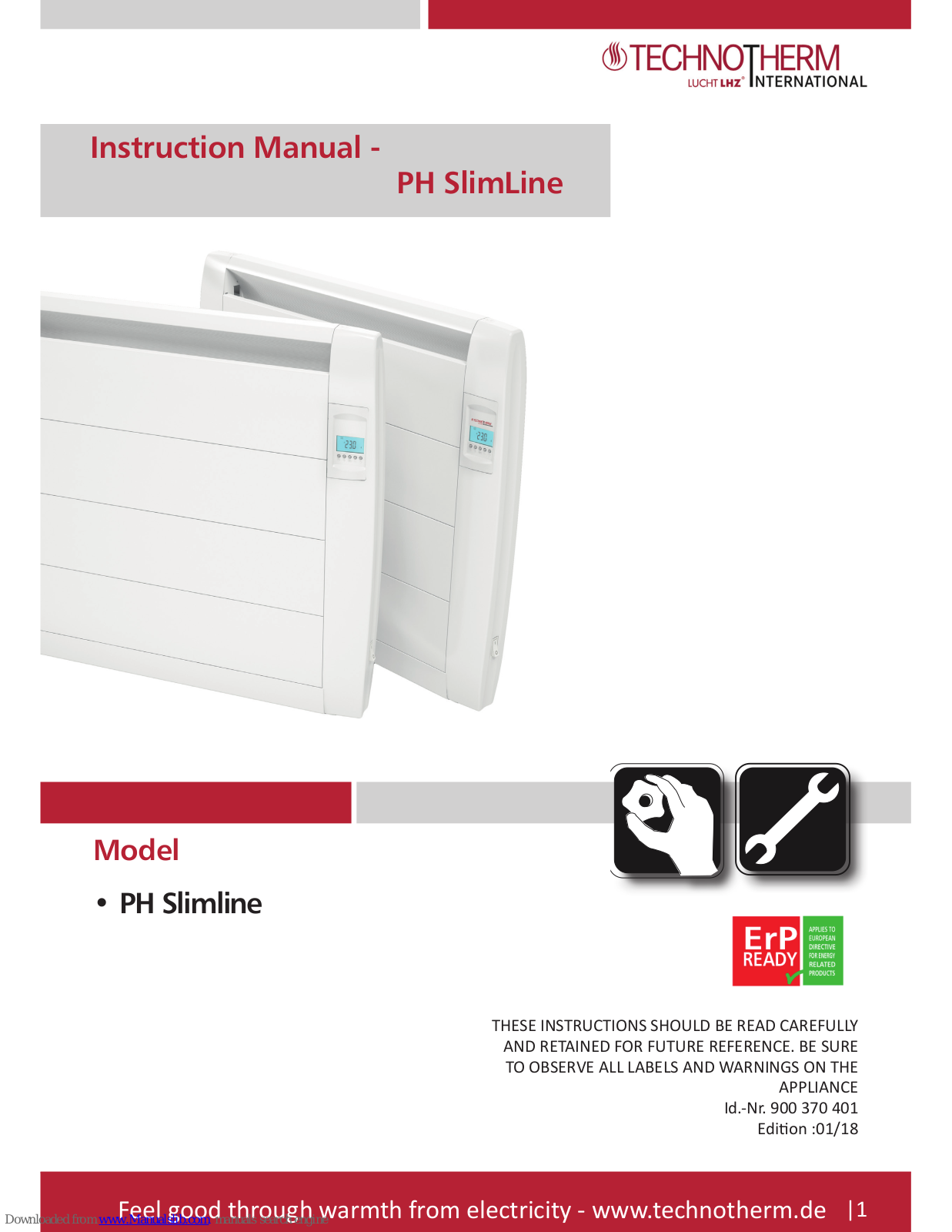 Technotherm PH SlimLine Instruction Manual