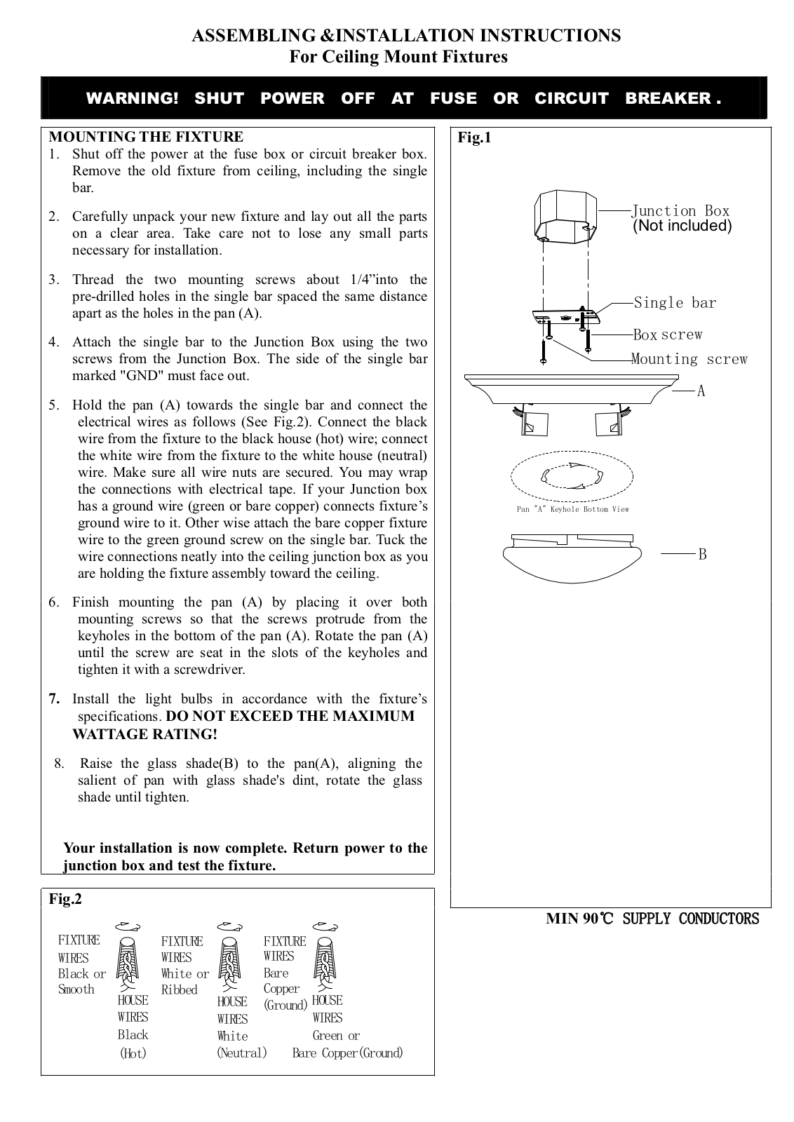 Fleur De Lis Living LVX10003 Assembling & Installation Instructions - ManualMachine.com