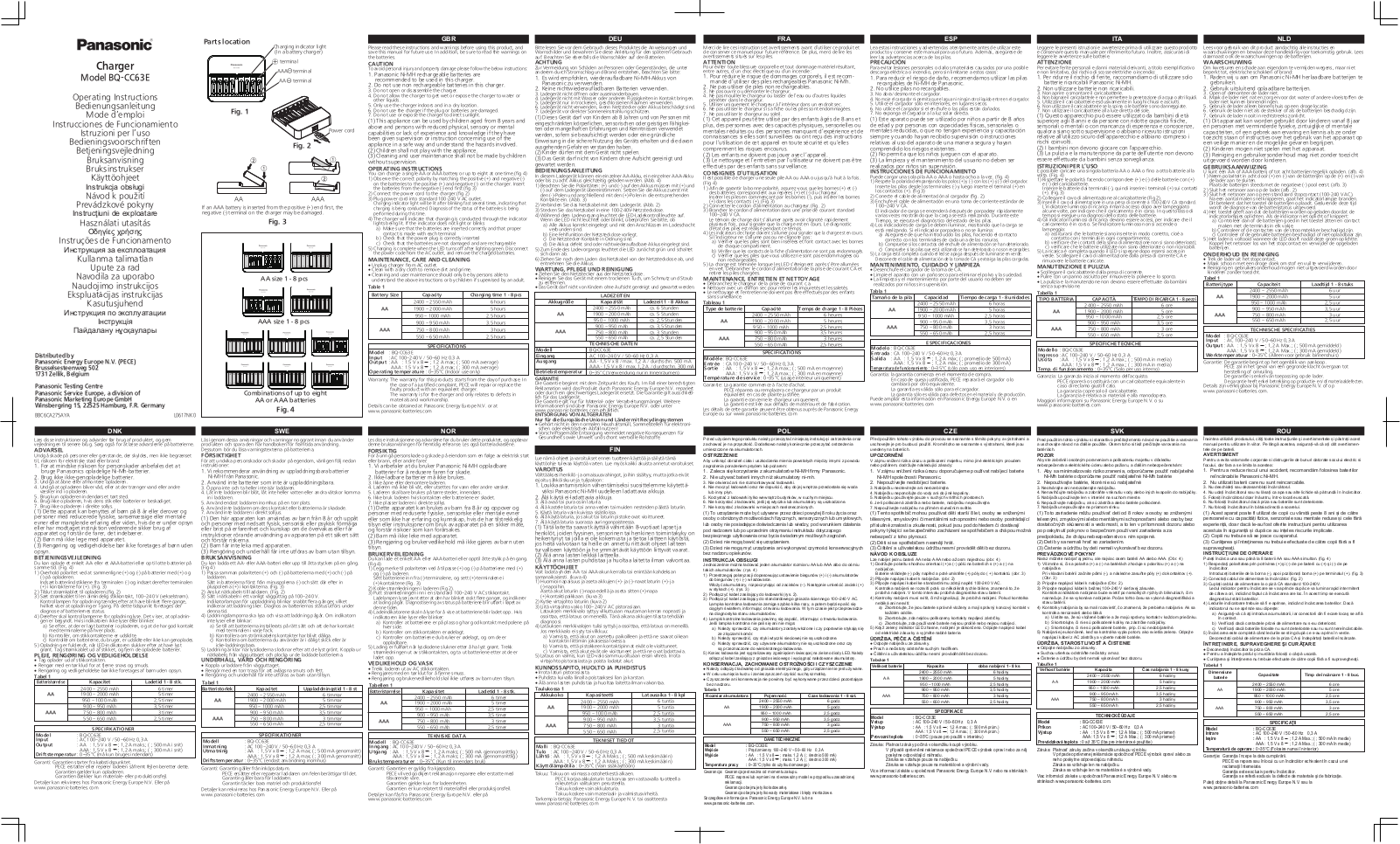 Panasonic BQ-CC63E User guide