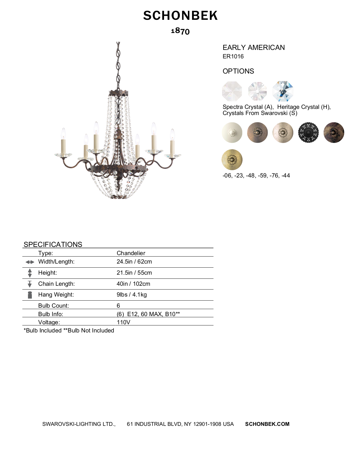 Schonbek SOC10295 Specifications - ManualMachine.com