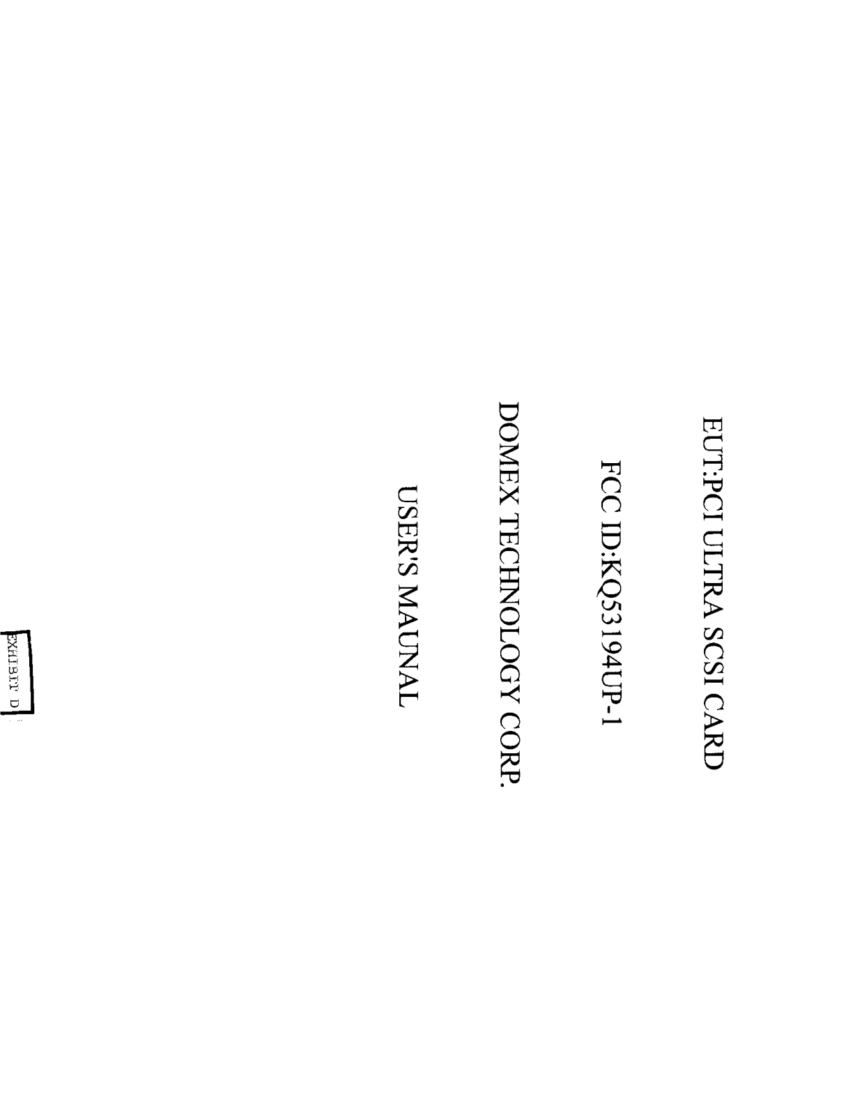 Domex Technology 3194UP 1 User Manual