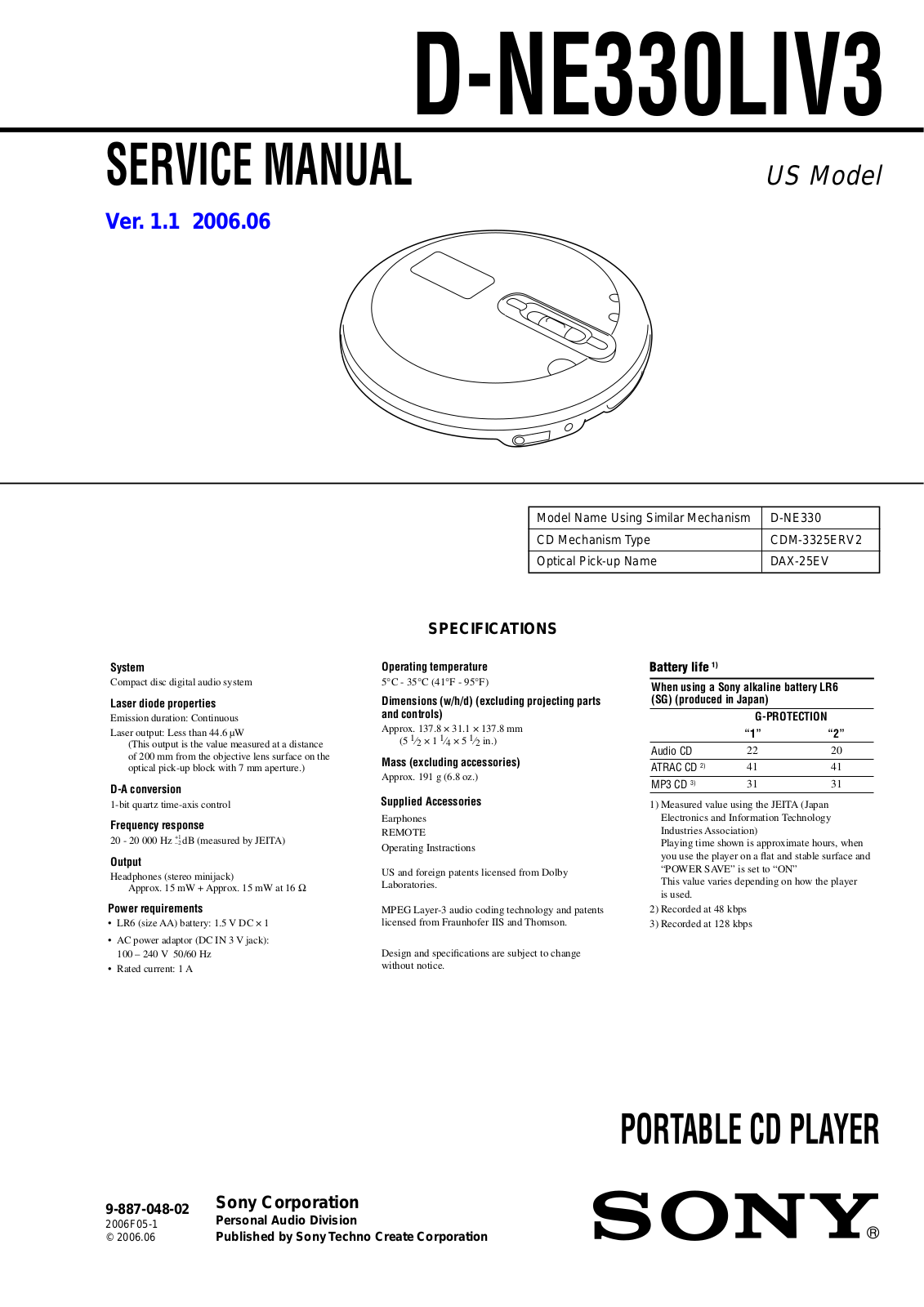 Sony DNE-330-LIV-3 Service manual