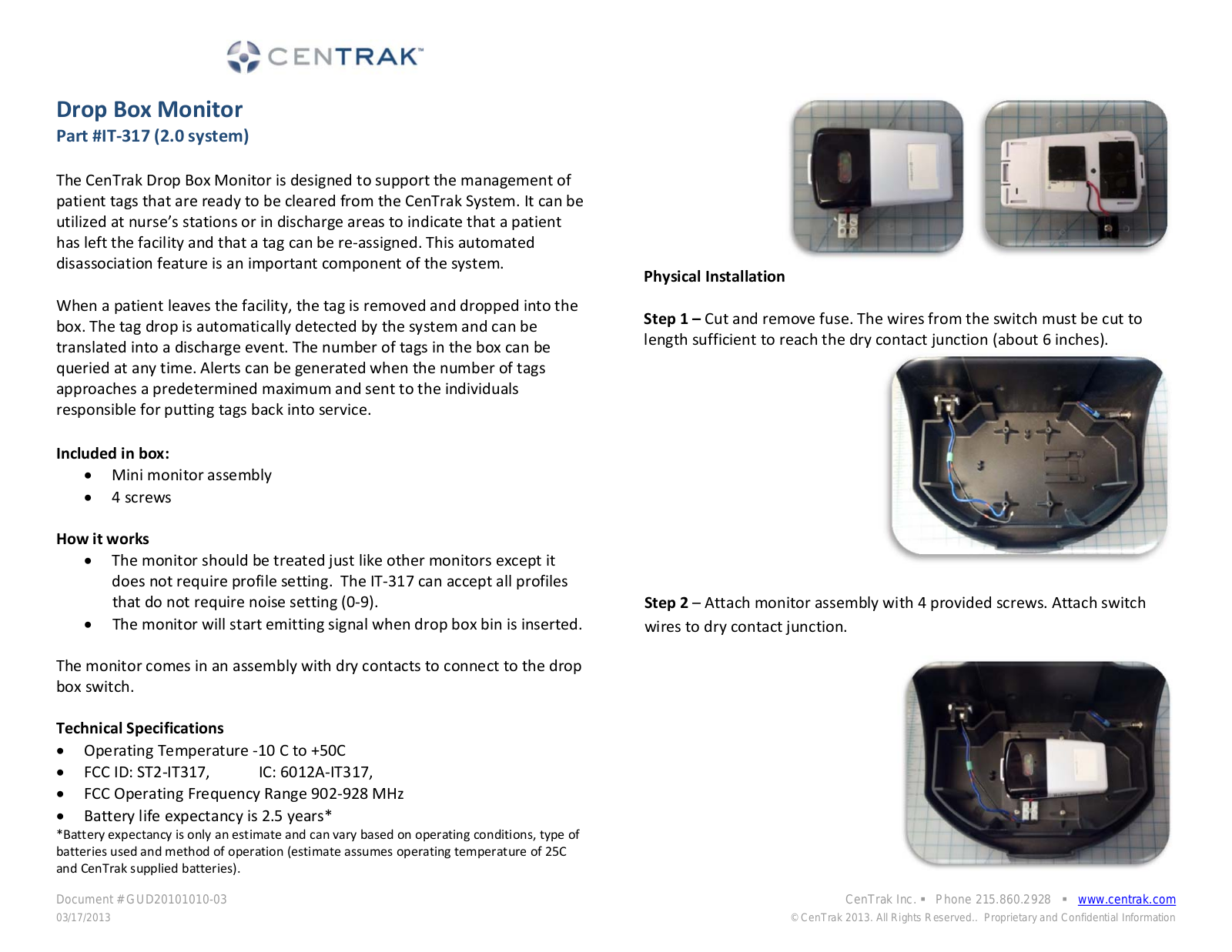 Centrak IT317 User Manual