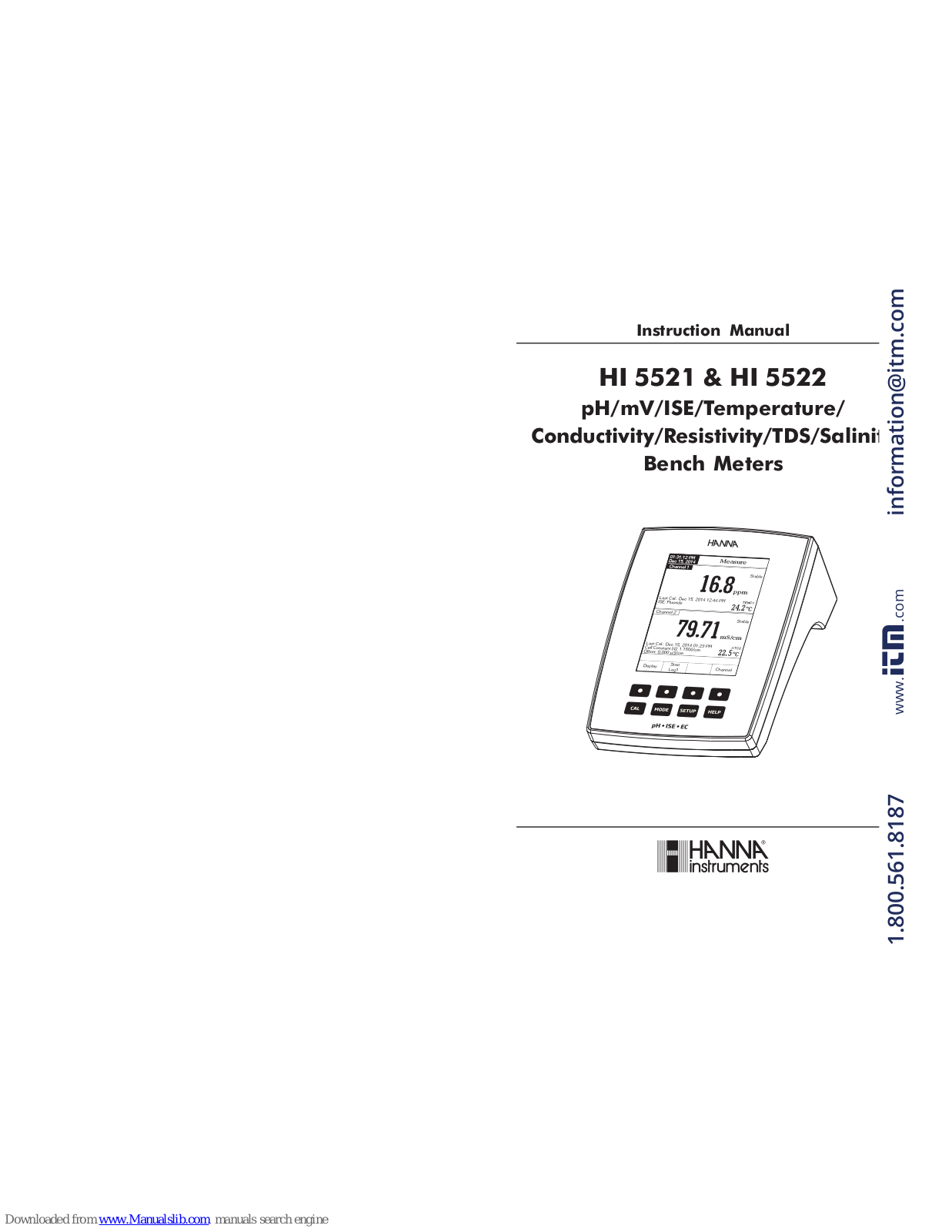 Hanna HI 5522, HI 5521 Instruction Manual - ManualMachine.com