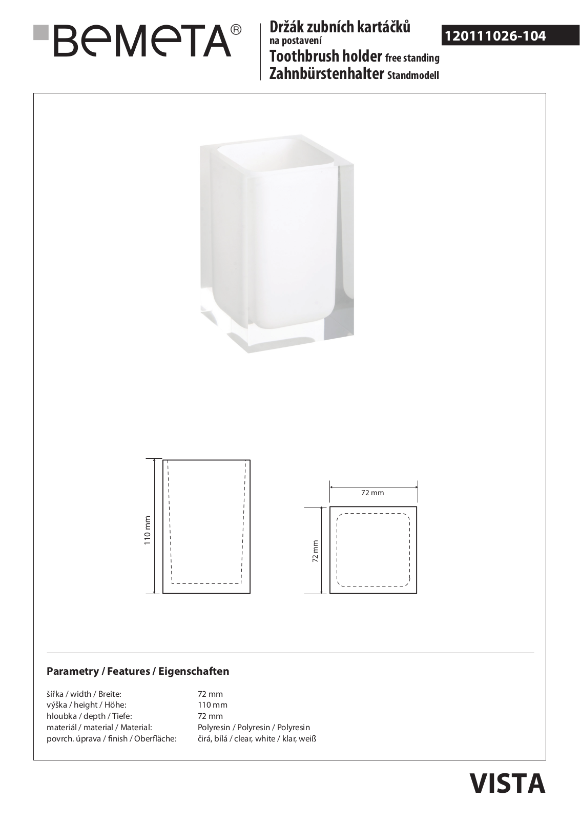 Bemeta Vista 120111026-104 User guide