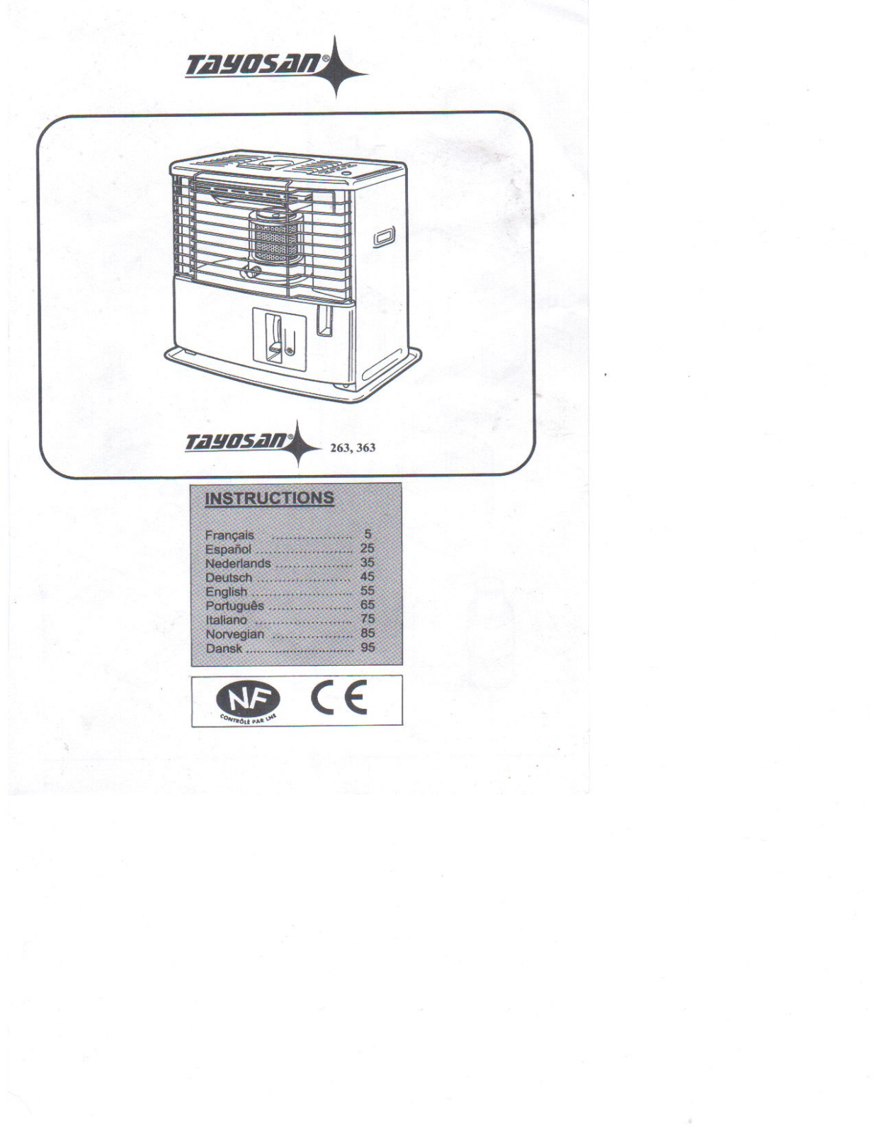 TAYOSAN 263, 363 User Manual