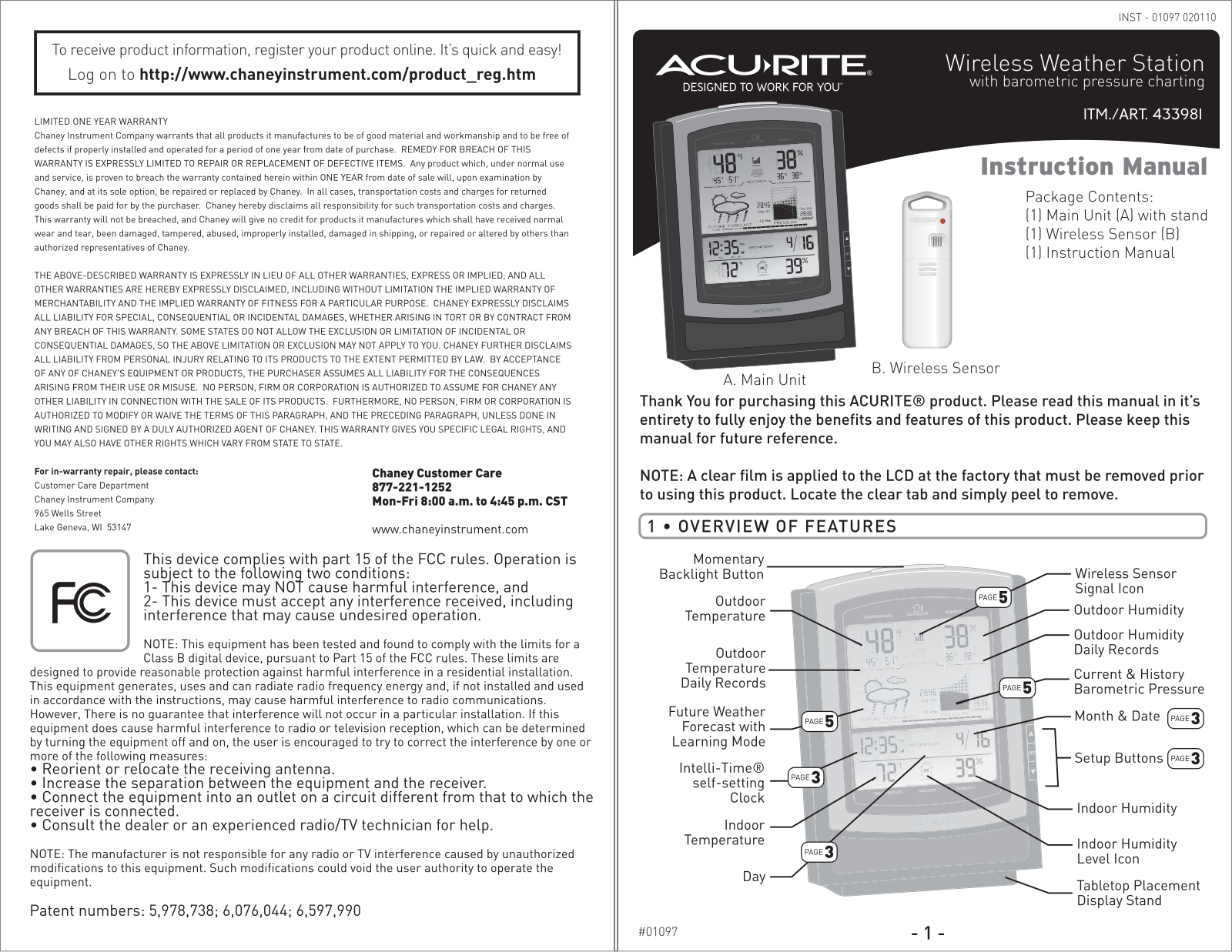 Acu-Rite ART43398I User Manual