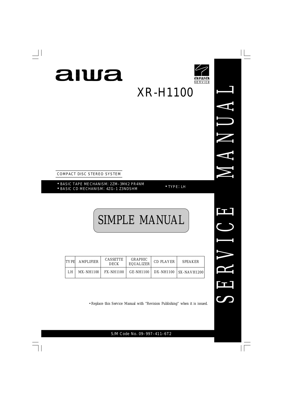 Aiwa XRH-1100 Service manual