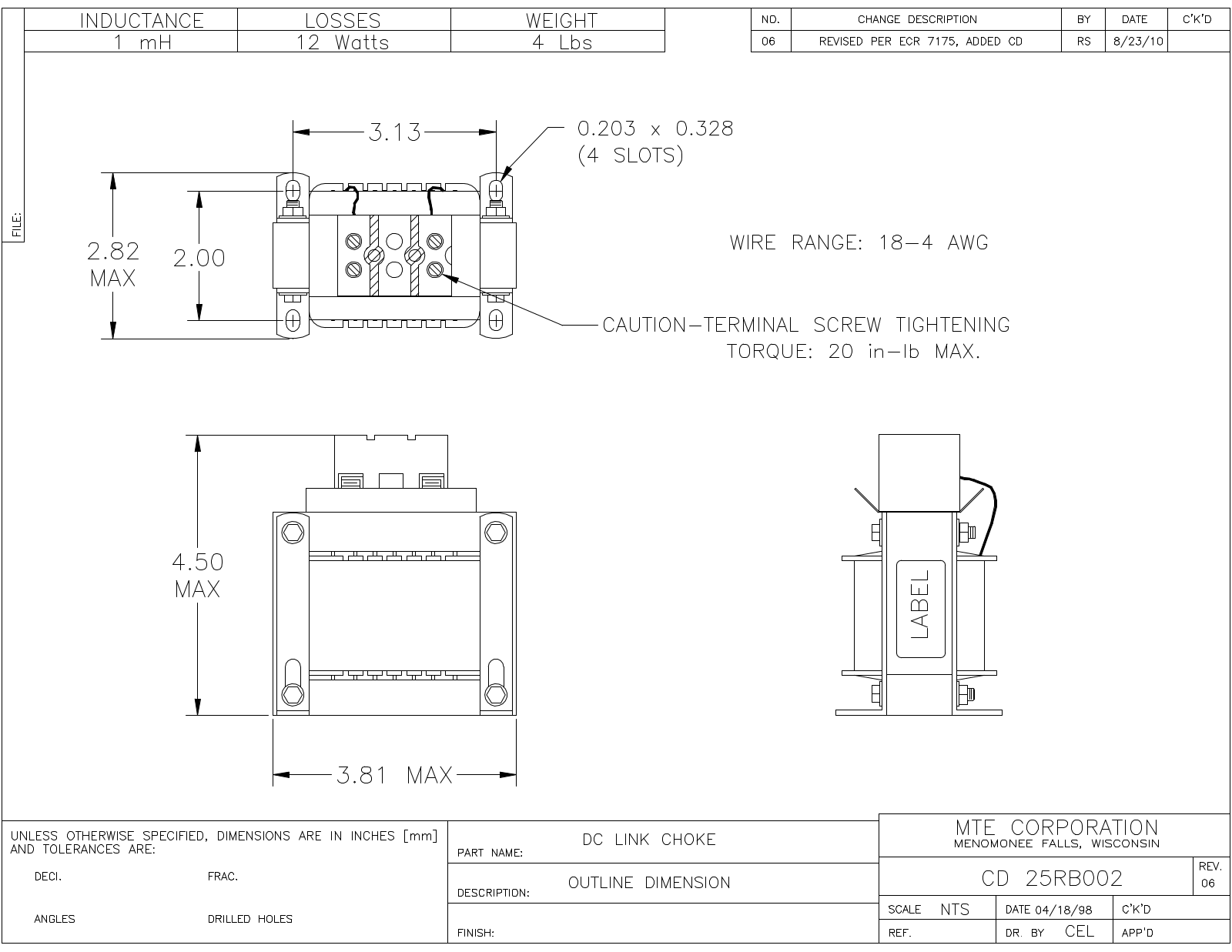 MTE CD 25RB002 CAD Drawings