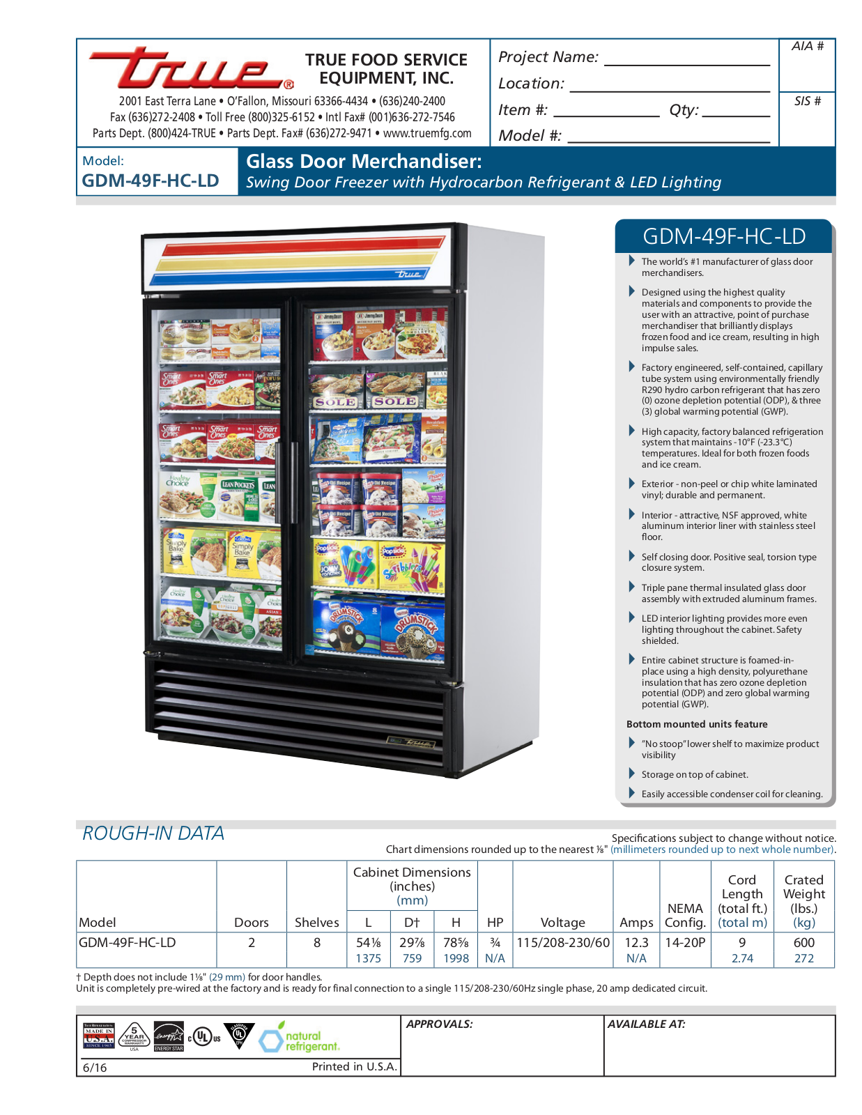 True GDM-49F-HC-LD User Manual