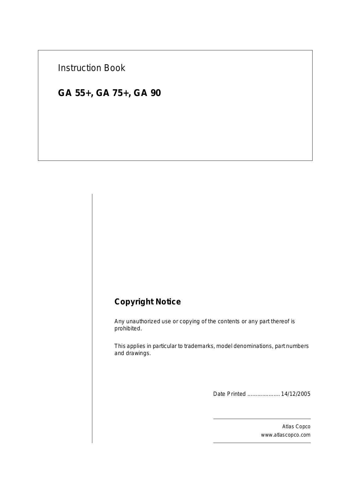 Atlas GA55, GA75, GA90 Diagram