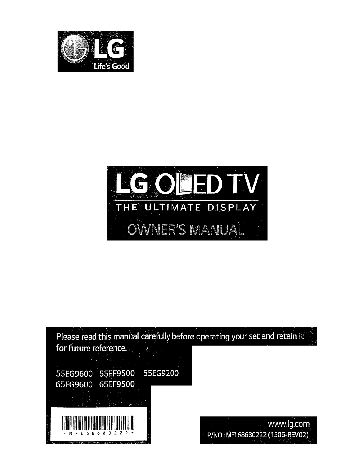 LG 55EG9600, 55EF9500 Owner’s Manual