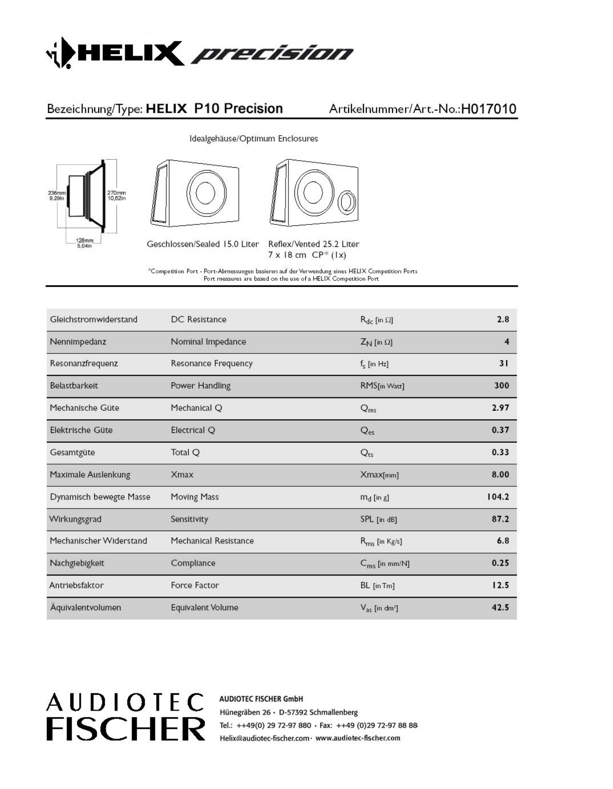 Helix P10 DATASHEET