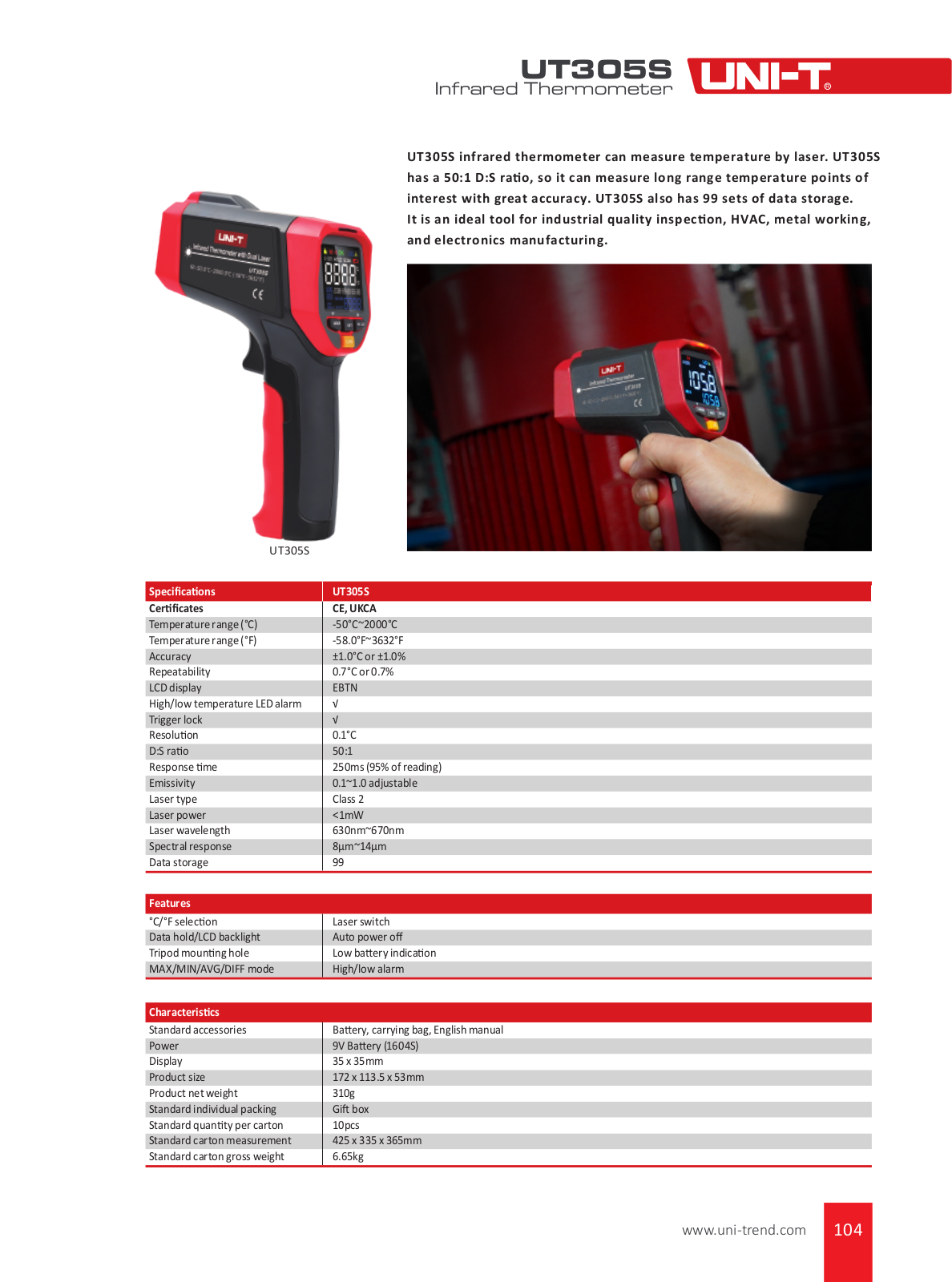 UNI-T UT305S User guide - ManualMachine.com