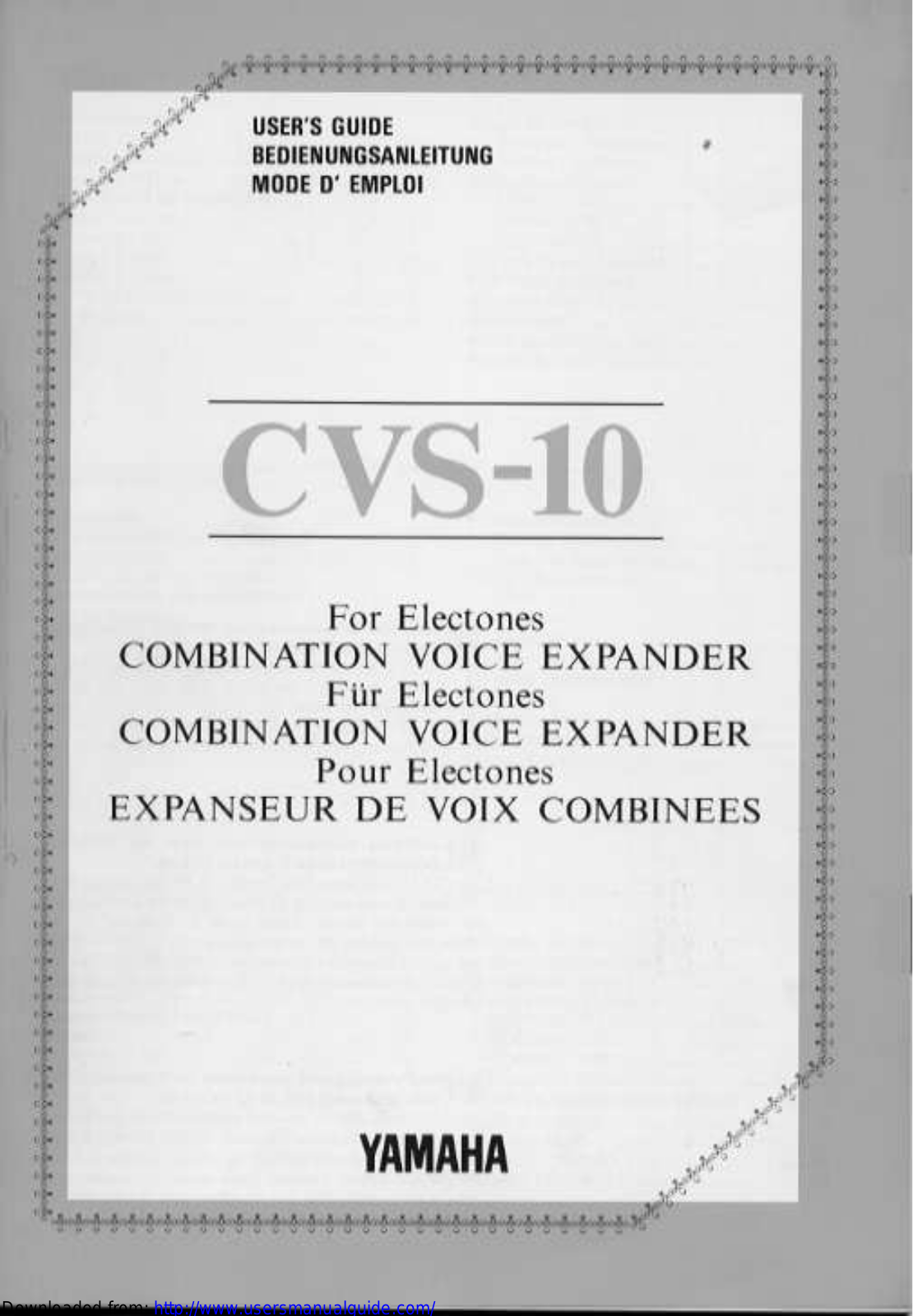 Yamaha Audio CVS-10 User Manual