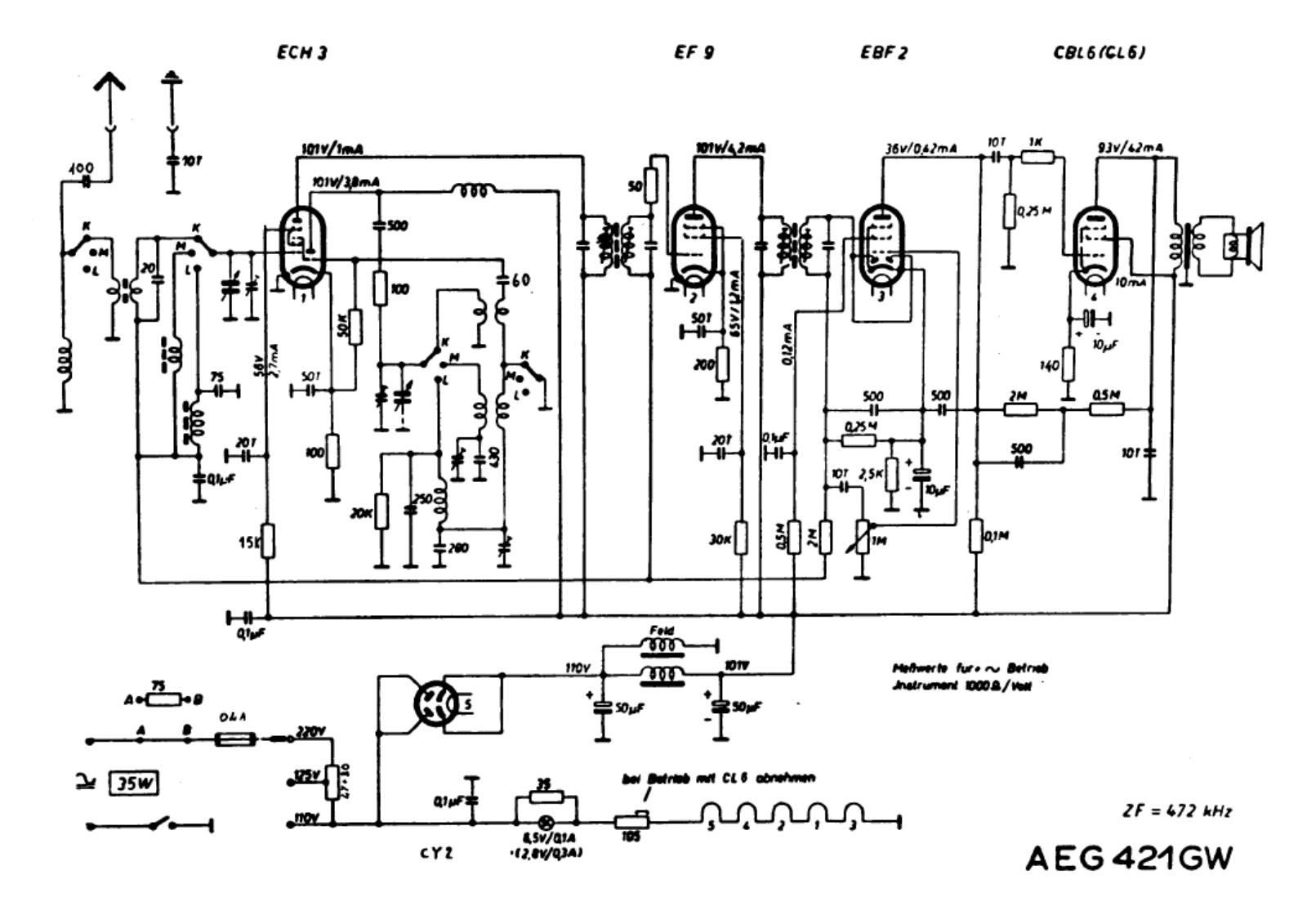 AEG 421gw schematic