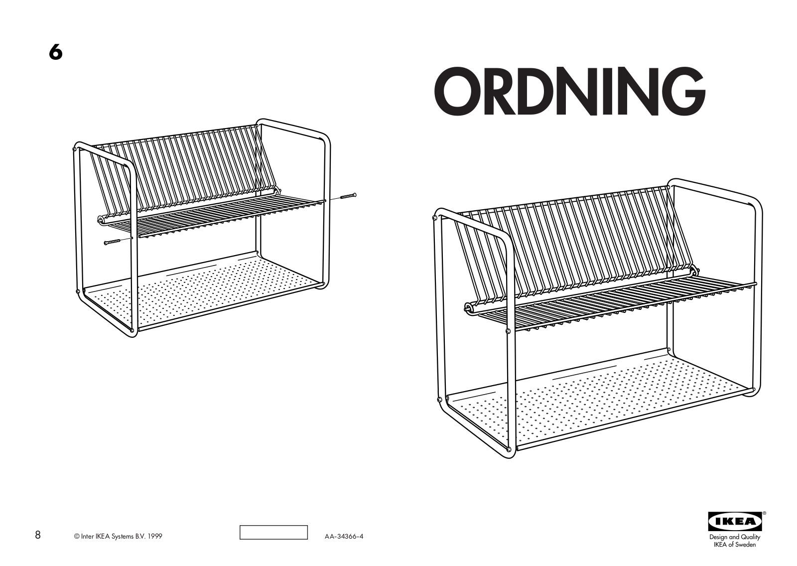 IKEA ORDNING DISH DRAINER Assembly Instruction