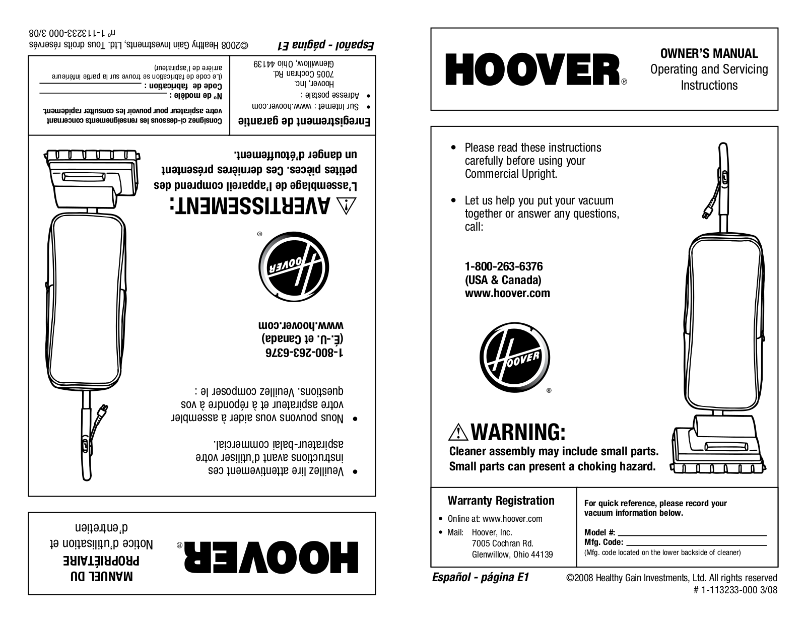 Hoover C1320 User Manual