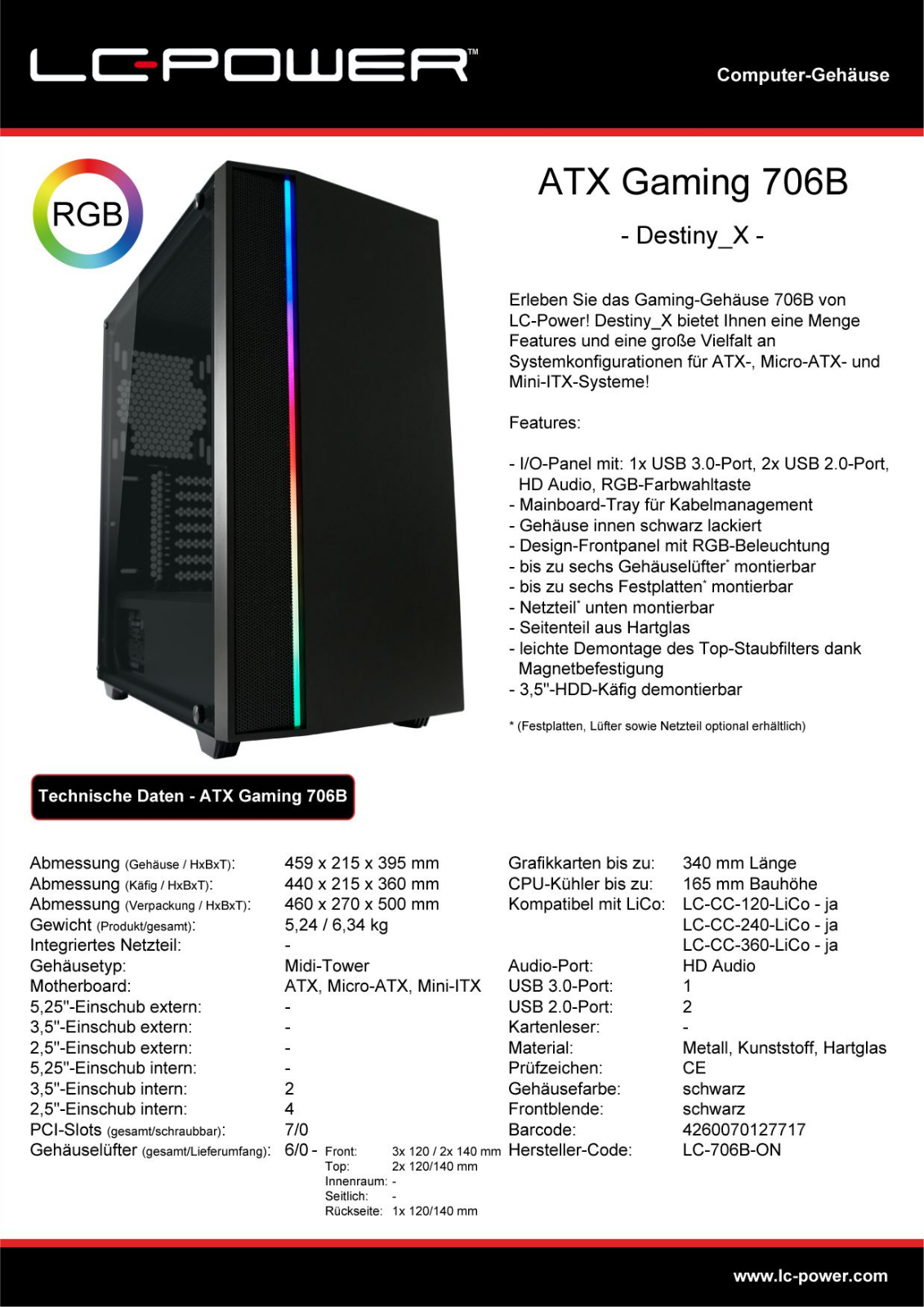 LC-Power LC-706B-ON User Manual