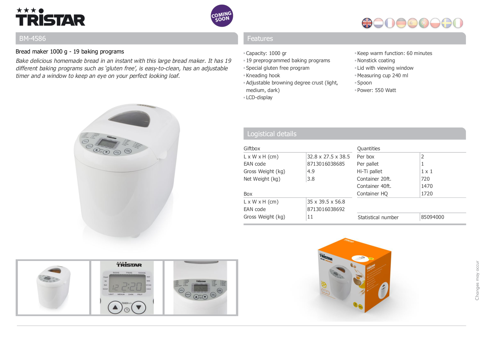 Tristar BM-4586 User Manual