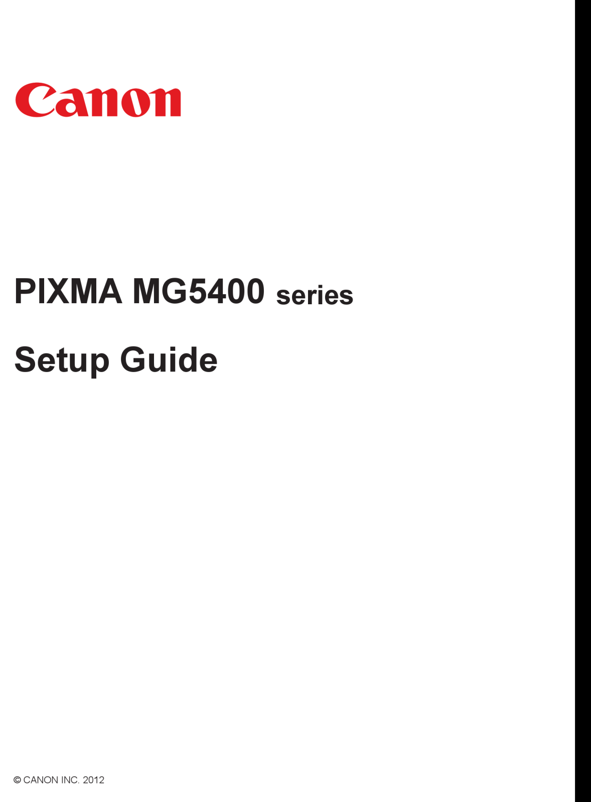 Canon MG5420 Setup Manual