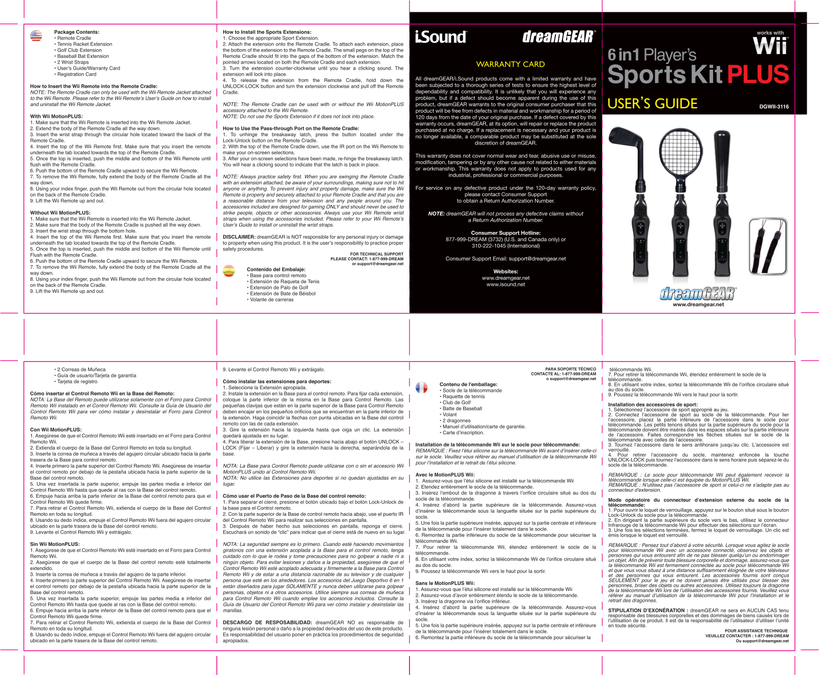 DREAMGEAR DGWII-3116 User Manual