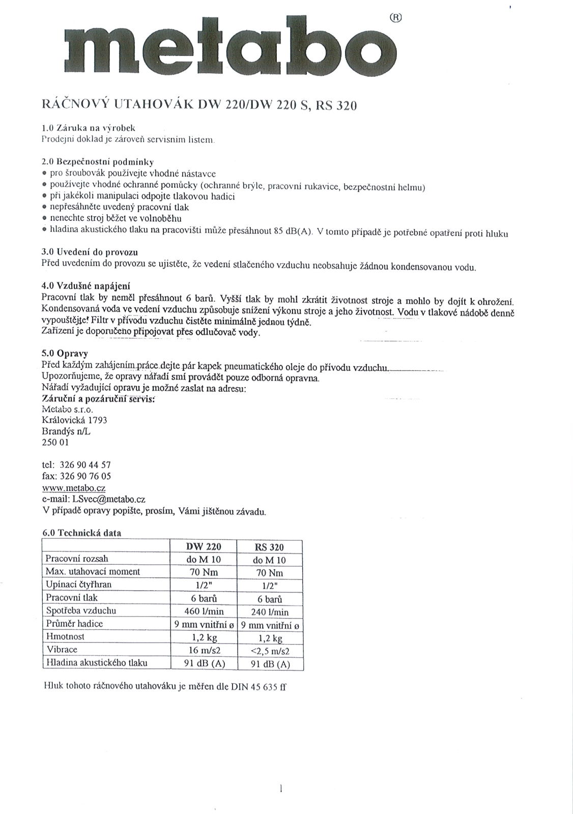 Metabo RS 320 User guide - ManualMachine.com