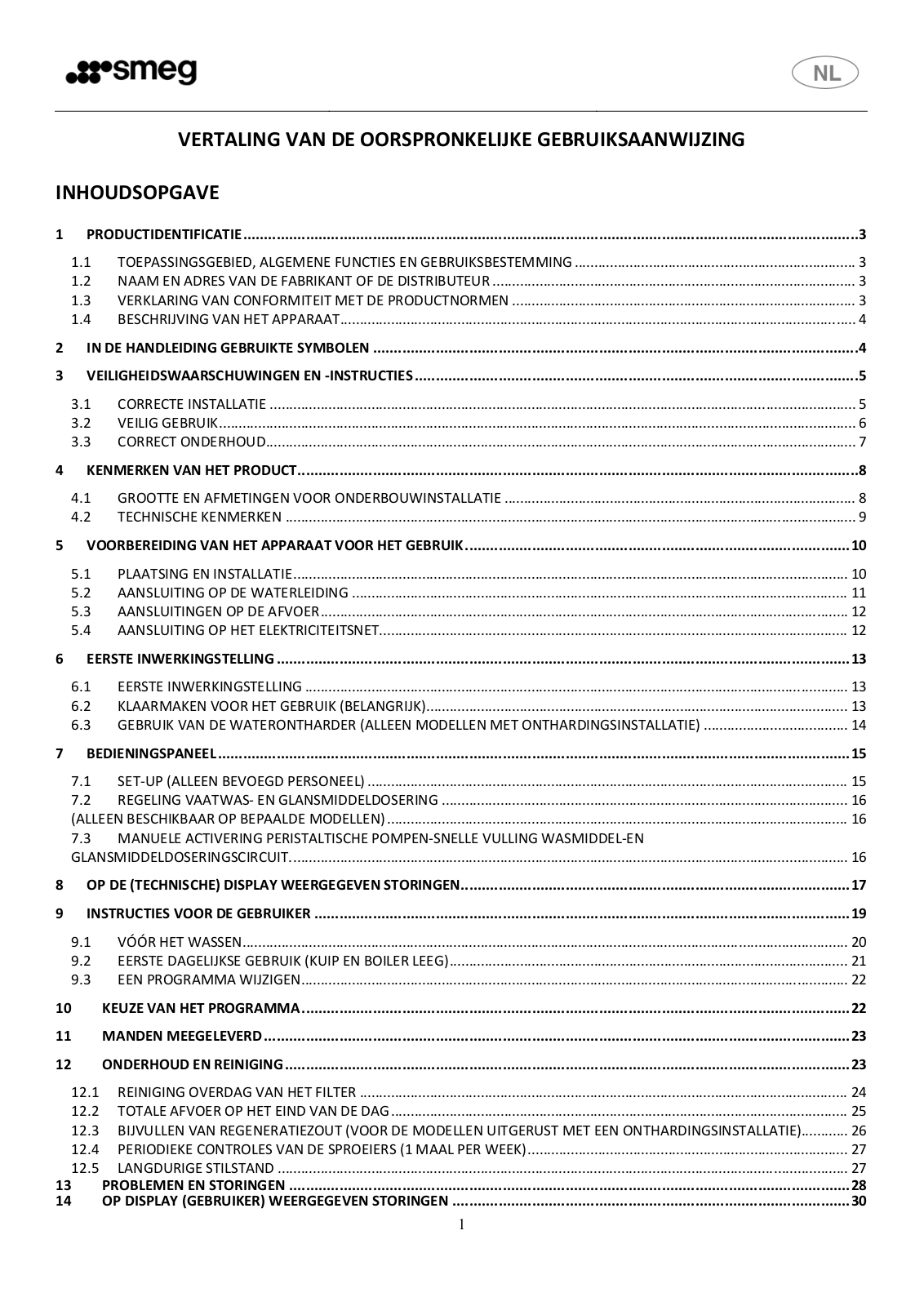 Smeg UD500DM User manual