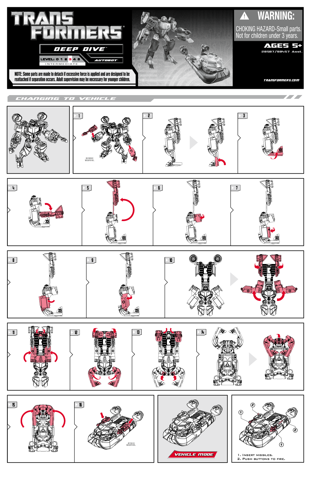 HASBRO Transformers Deep Dive User Manual