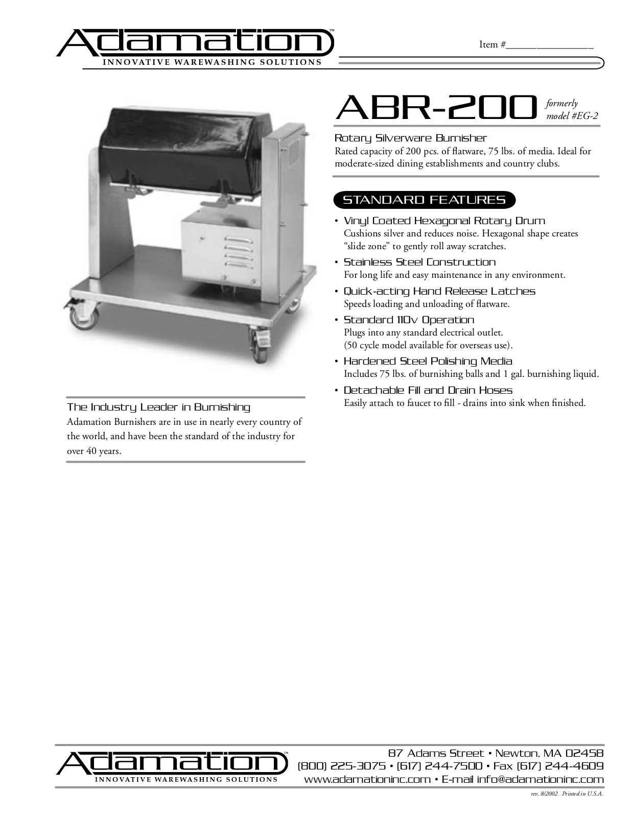 Adamation ABR-200 Specifications - ManualMachine.com