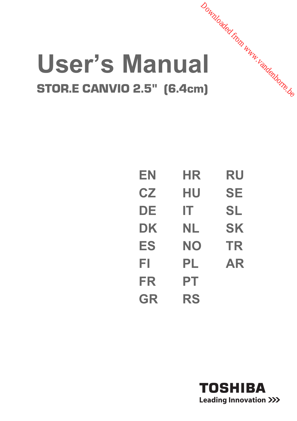 TOSHIBA CANVIO CONNECT II 1TB 2.5 User Manual