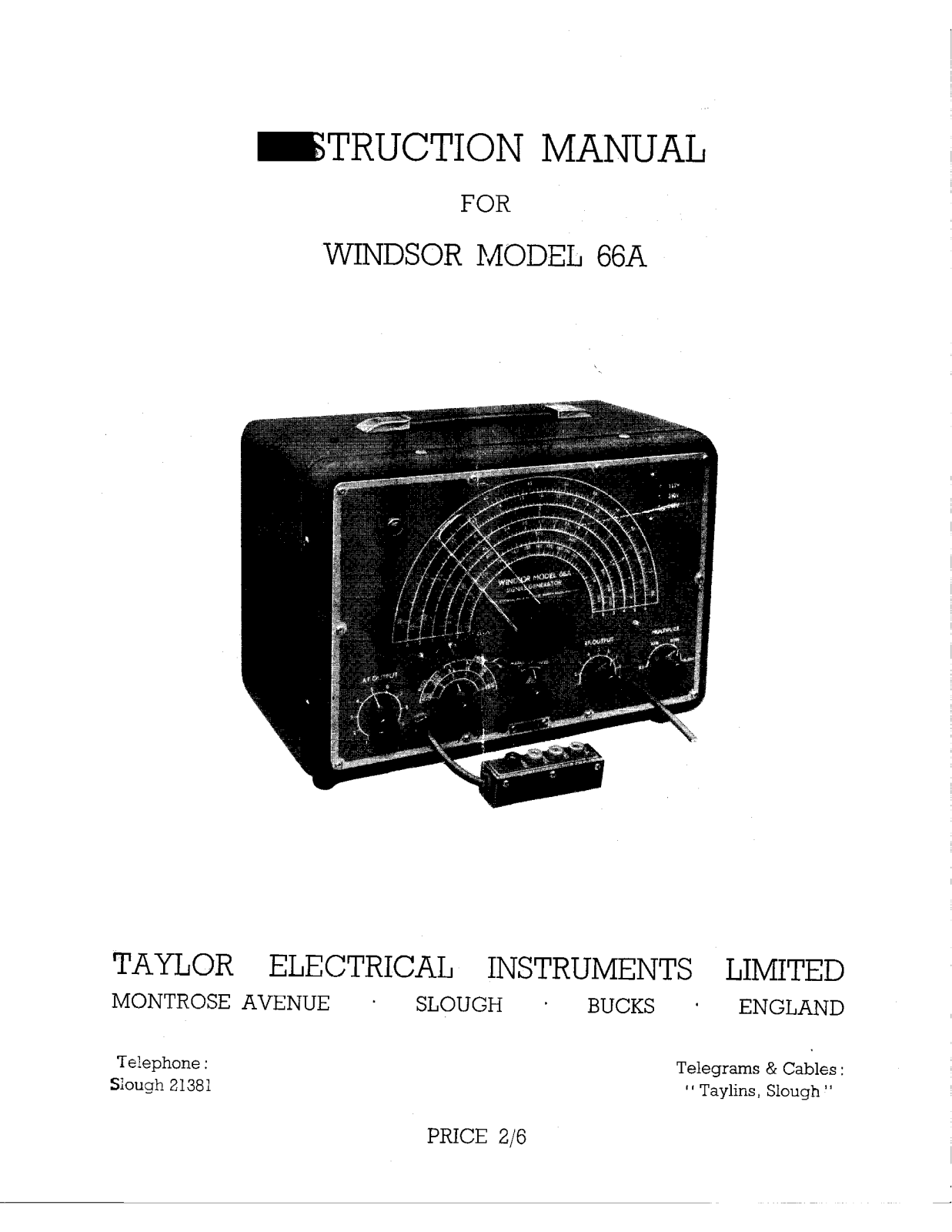 Taylor Electrical Instruments 66A Service manual