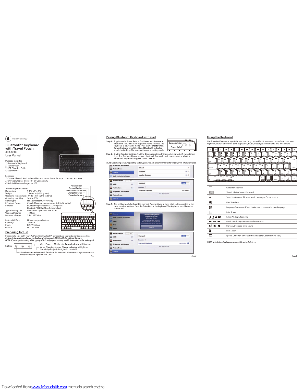 Innovative Technology ITK-800 User Manual - ManualMachine.com