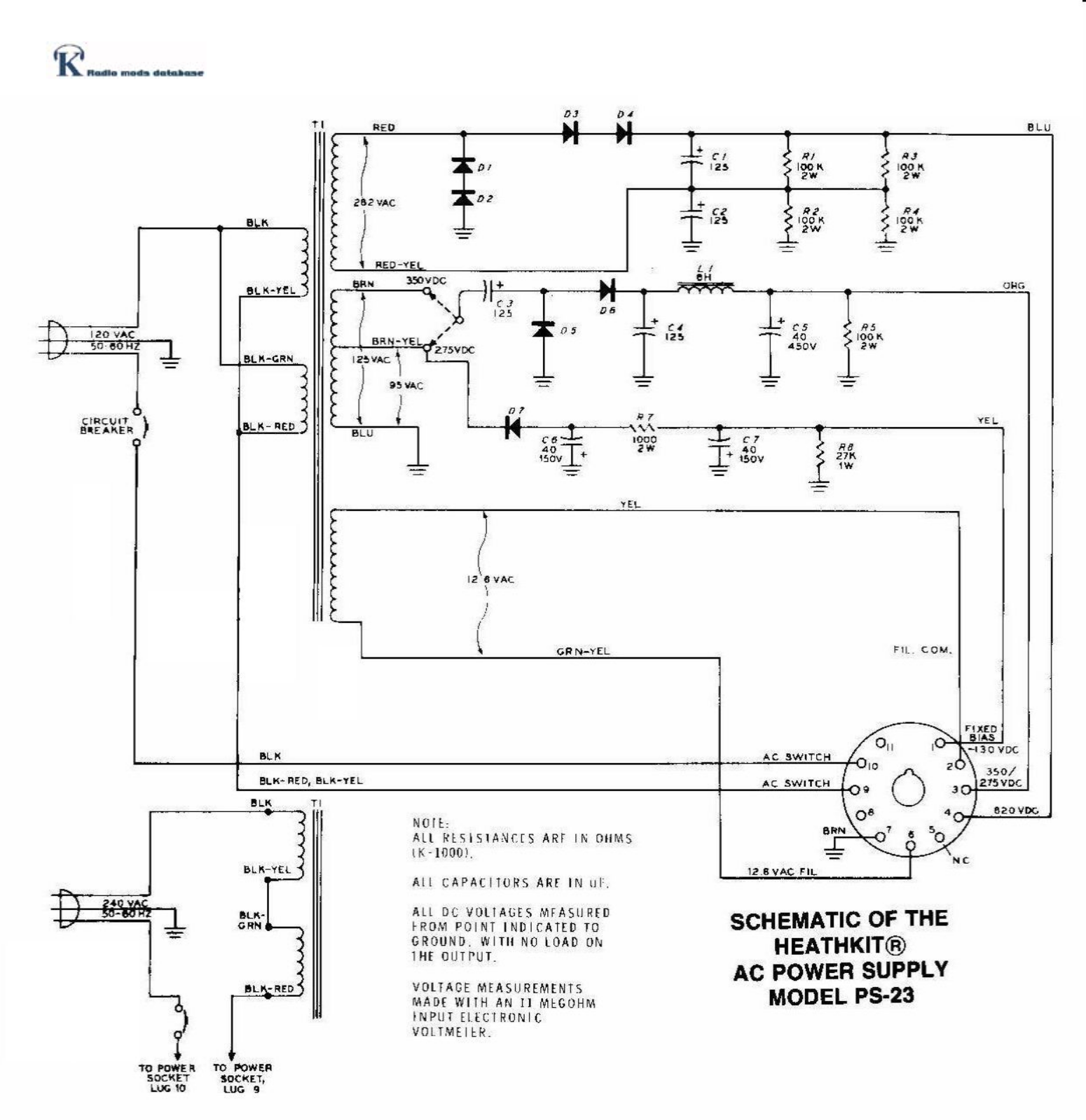 Heath Heathkit PS-23 Schematic Diagram