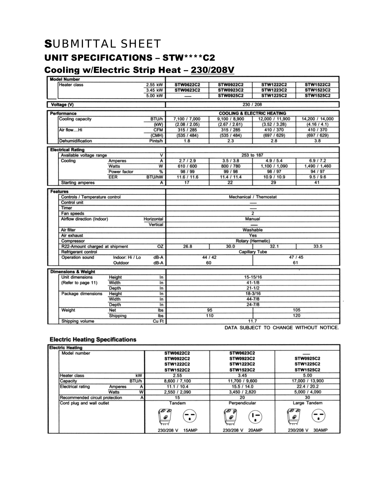 Sanyo STW1522C2, STW1223C2, STW1523C2, STW0623C2, STW0923C2 User Manual