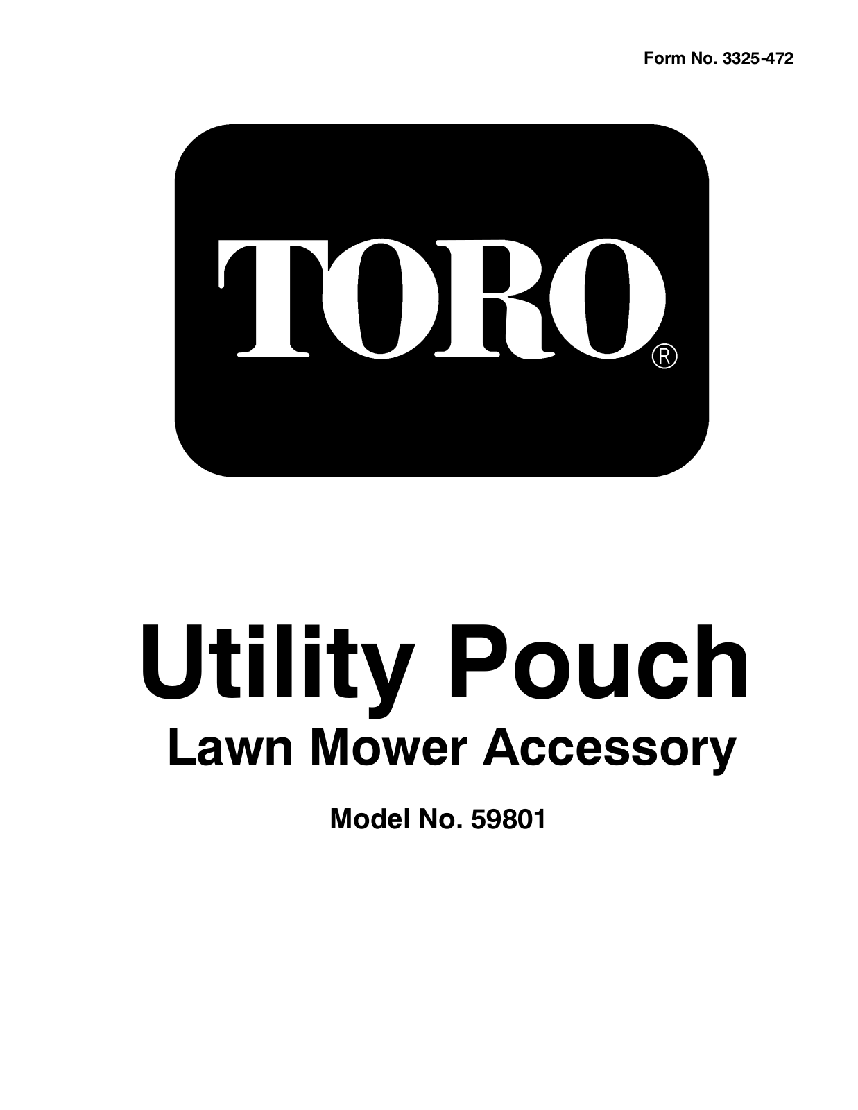 Toro 59801 Installation Instructions