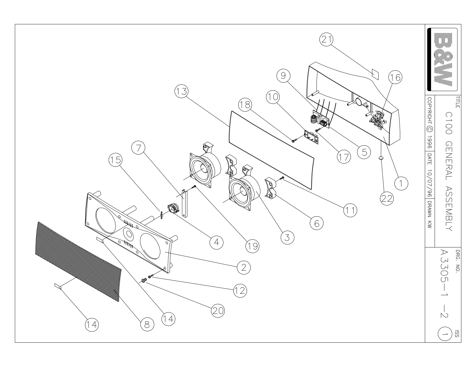 Bowers and Wilkins C-100 Service manual